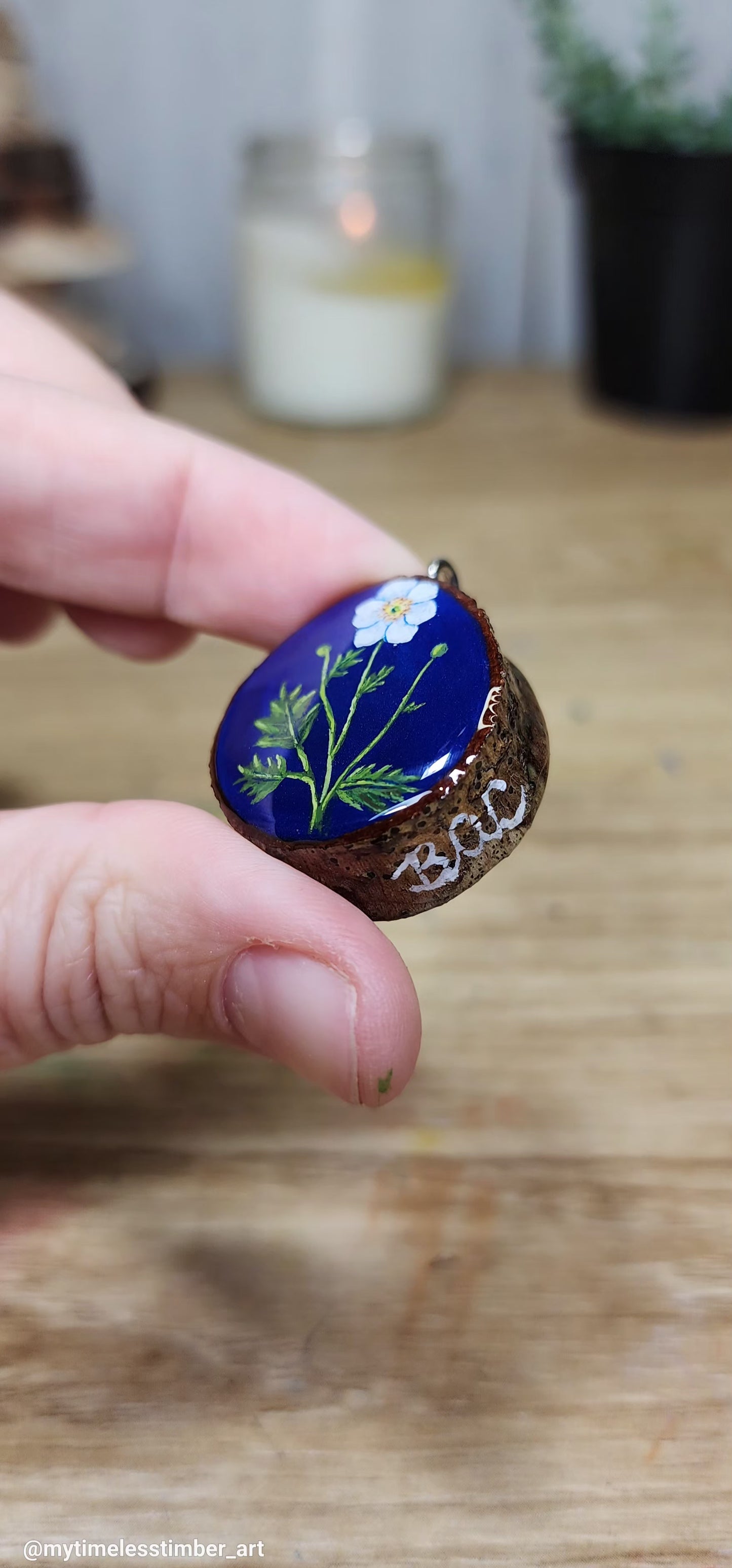 "Anemone Flower on Royal Blue"