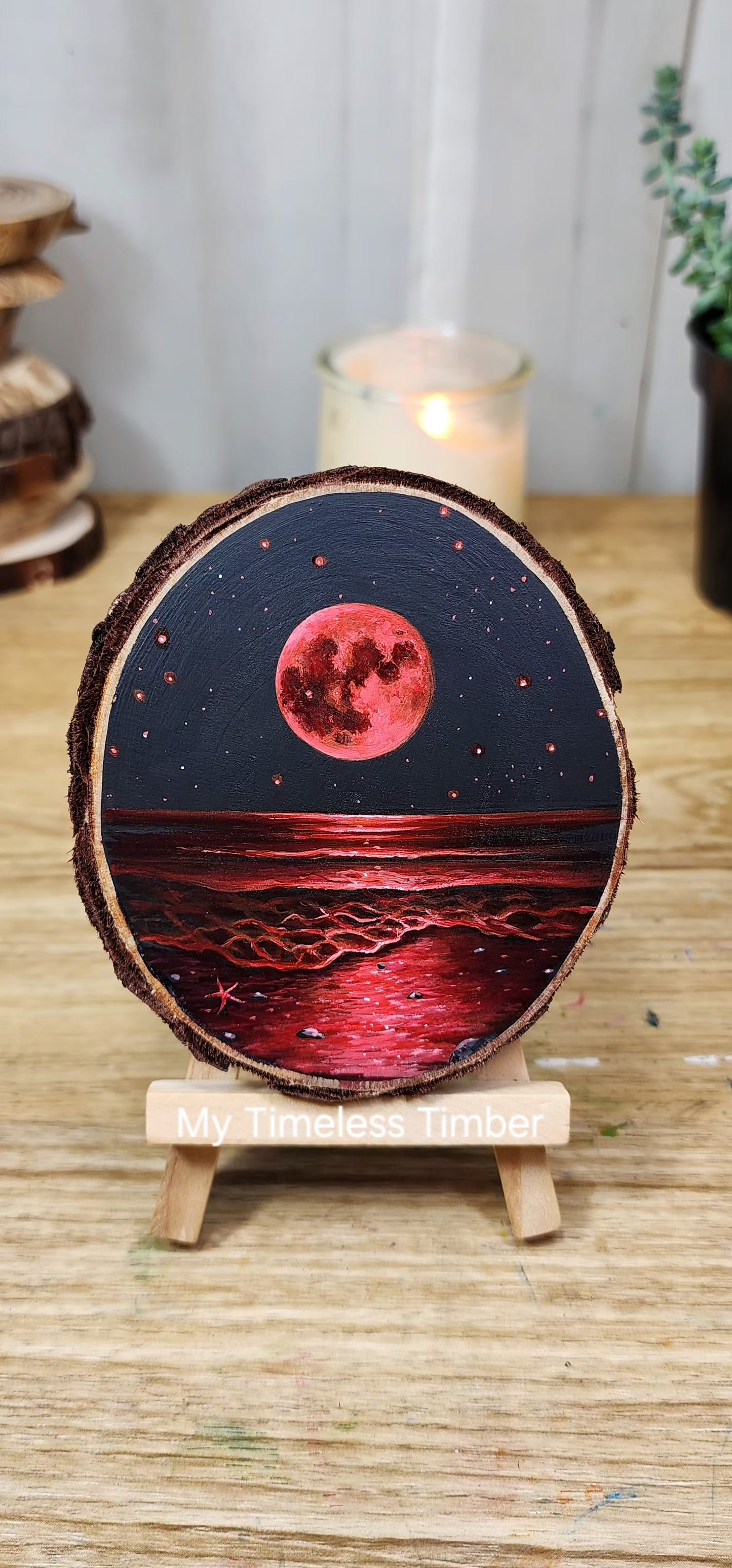 "Blood Moon Glows Over the Tides"