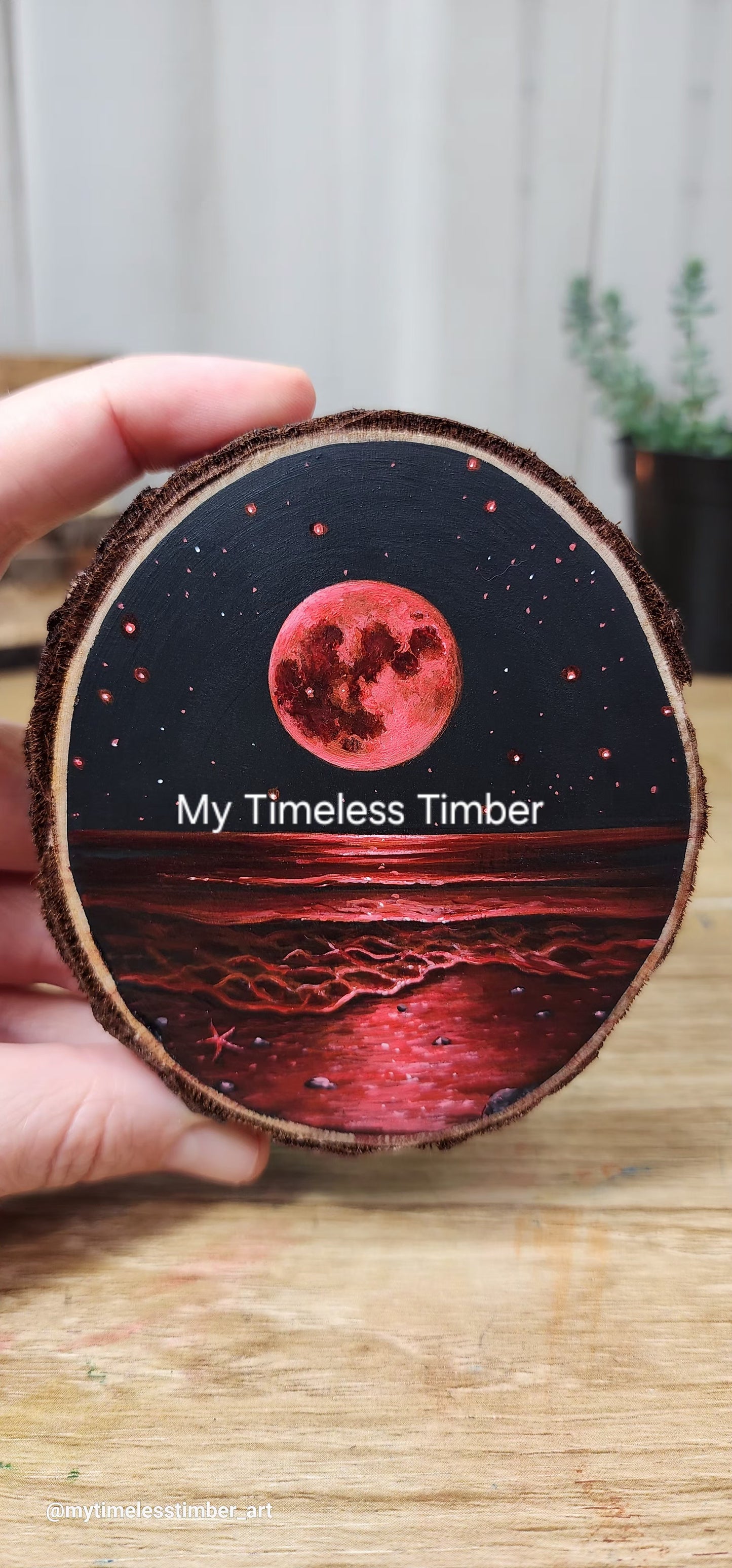 "Blood Moon Glows Over the Tides"