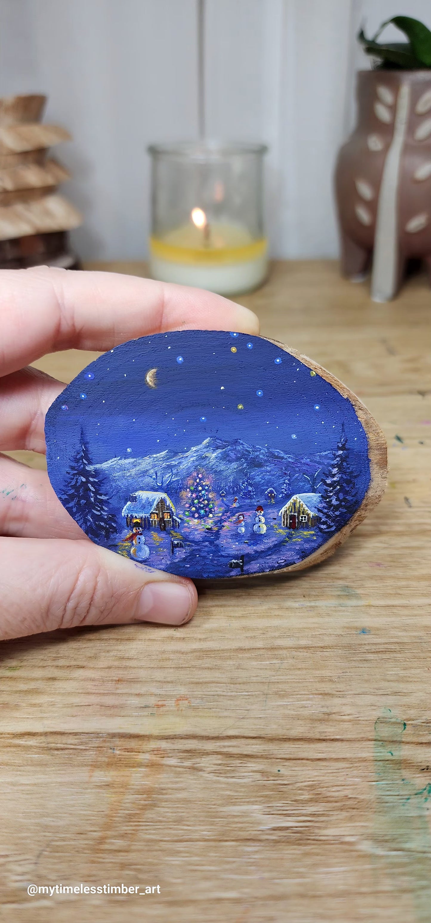 "Starry Night Over Christmas Lights"