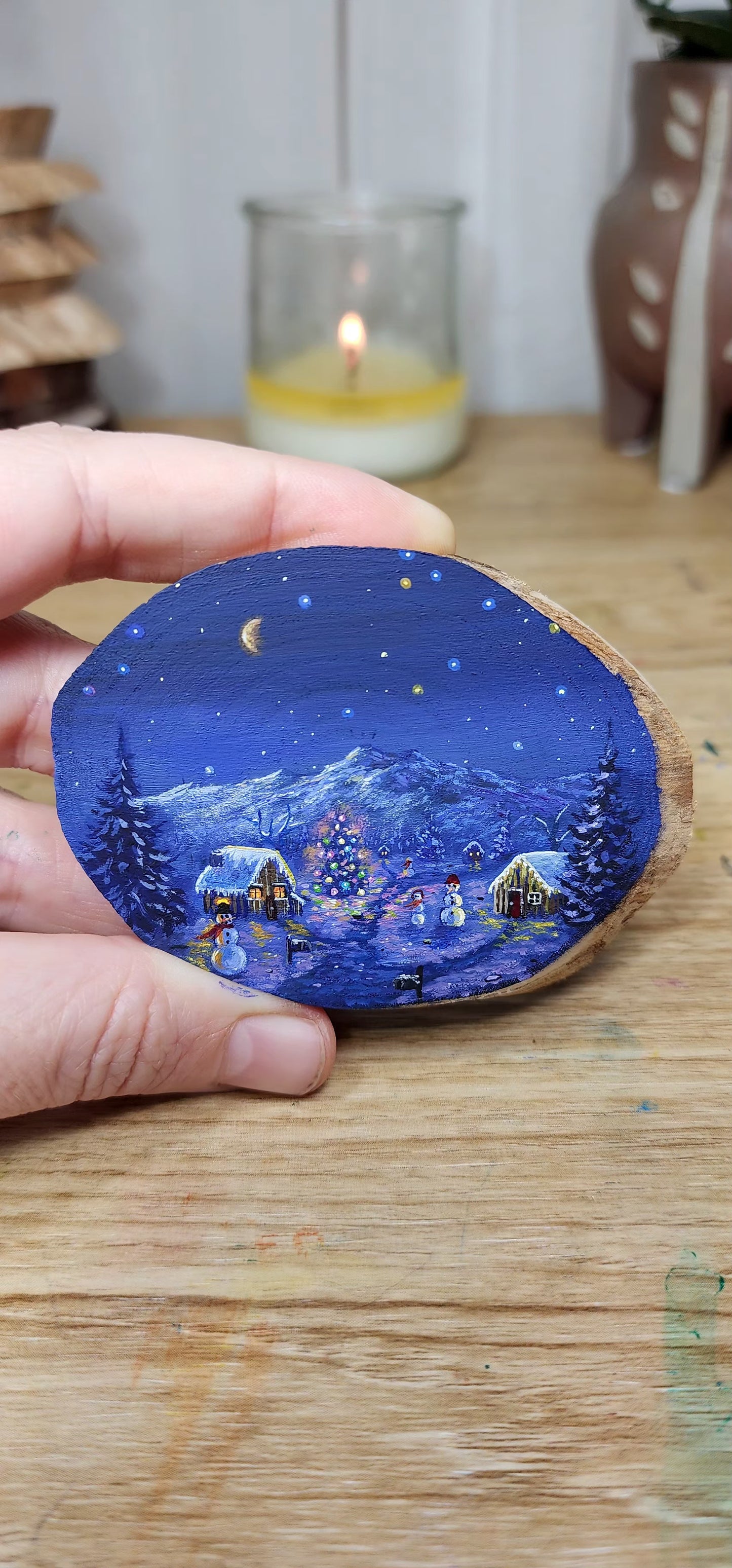 "Starry Night Over Christmas Lights"