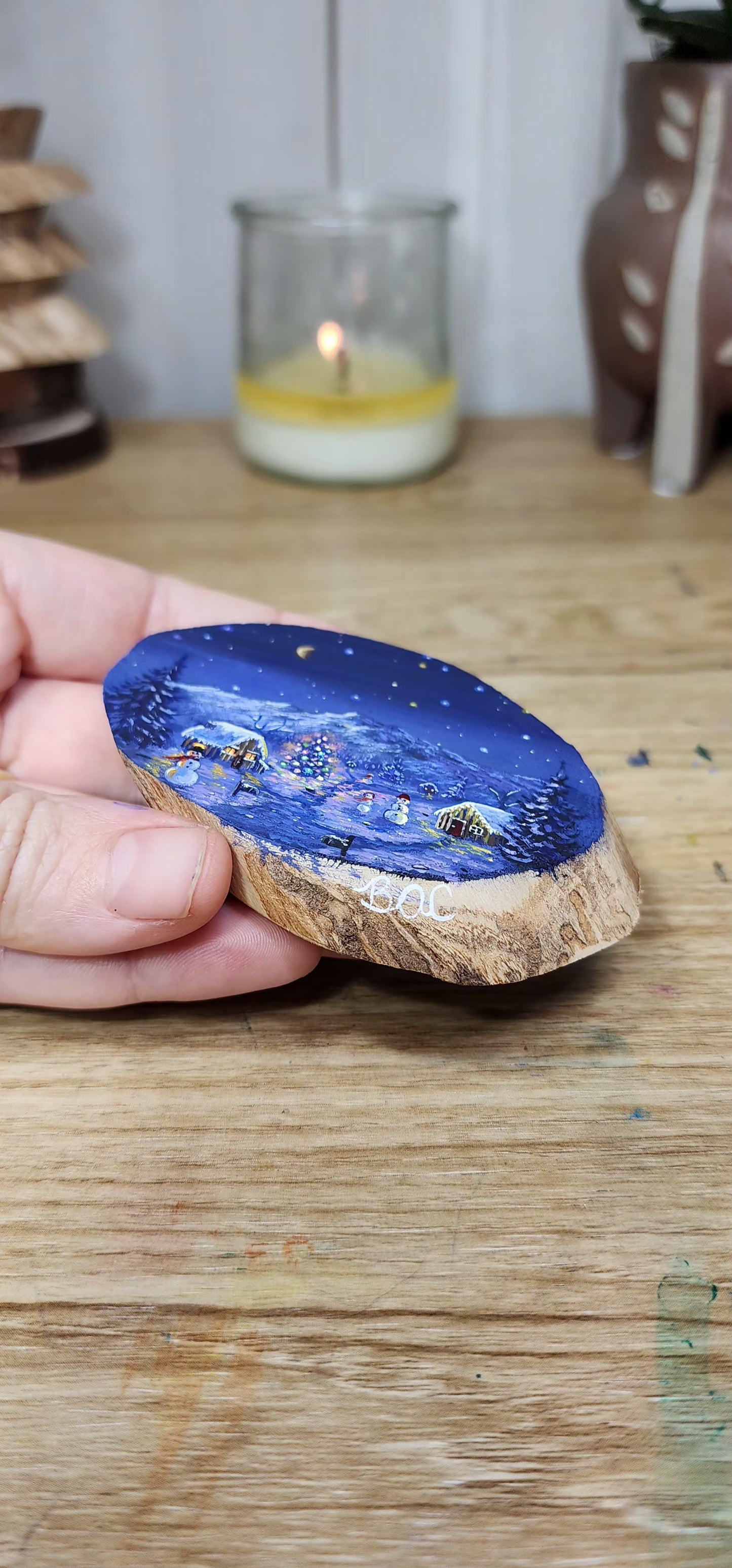 "Starry Night Over Christmas Lights"