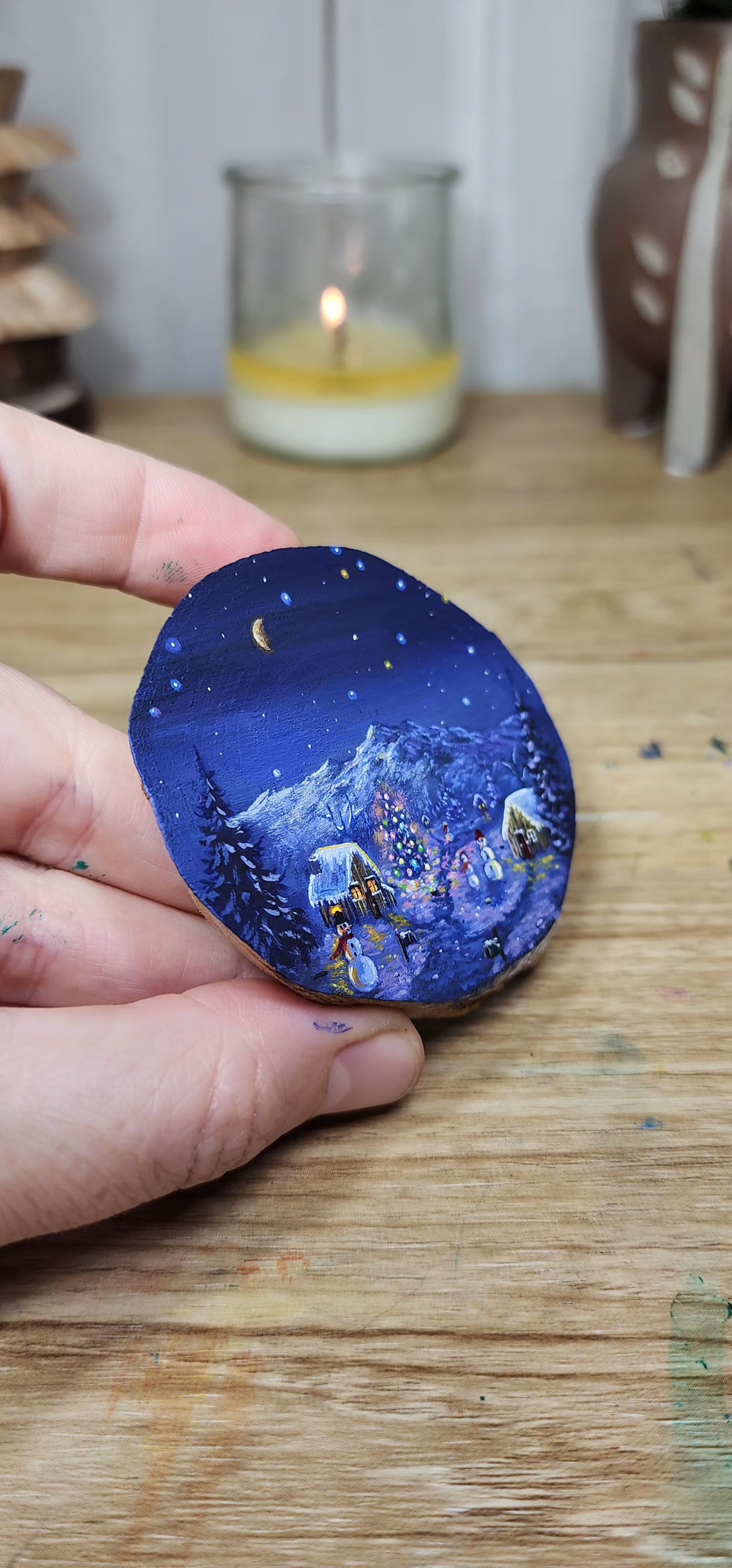 "Starry Night Over Christmas Lights"