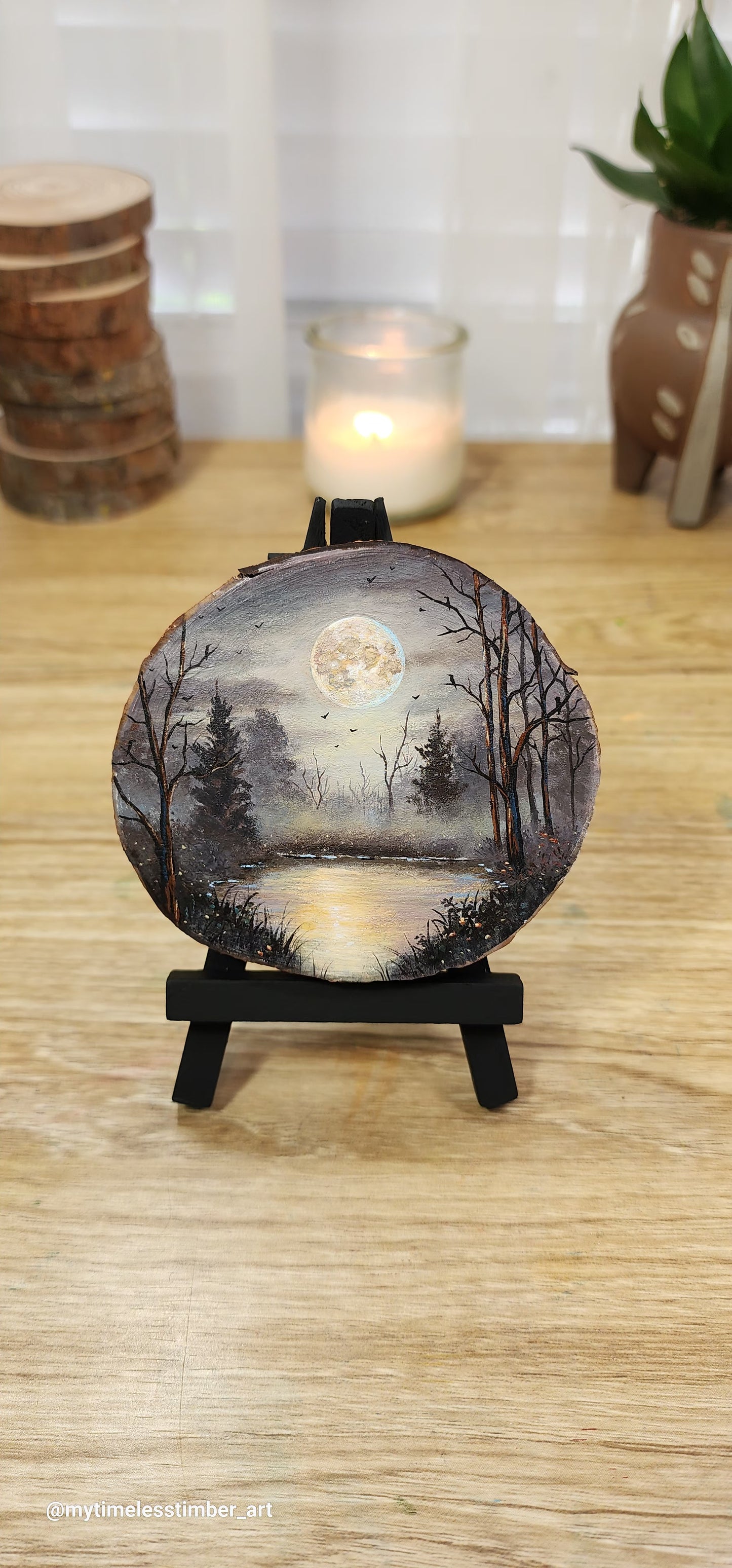 "Full Moon Glows Over the Eerie Lake"