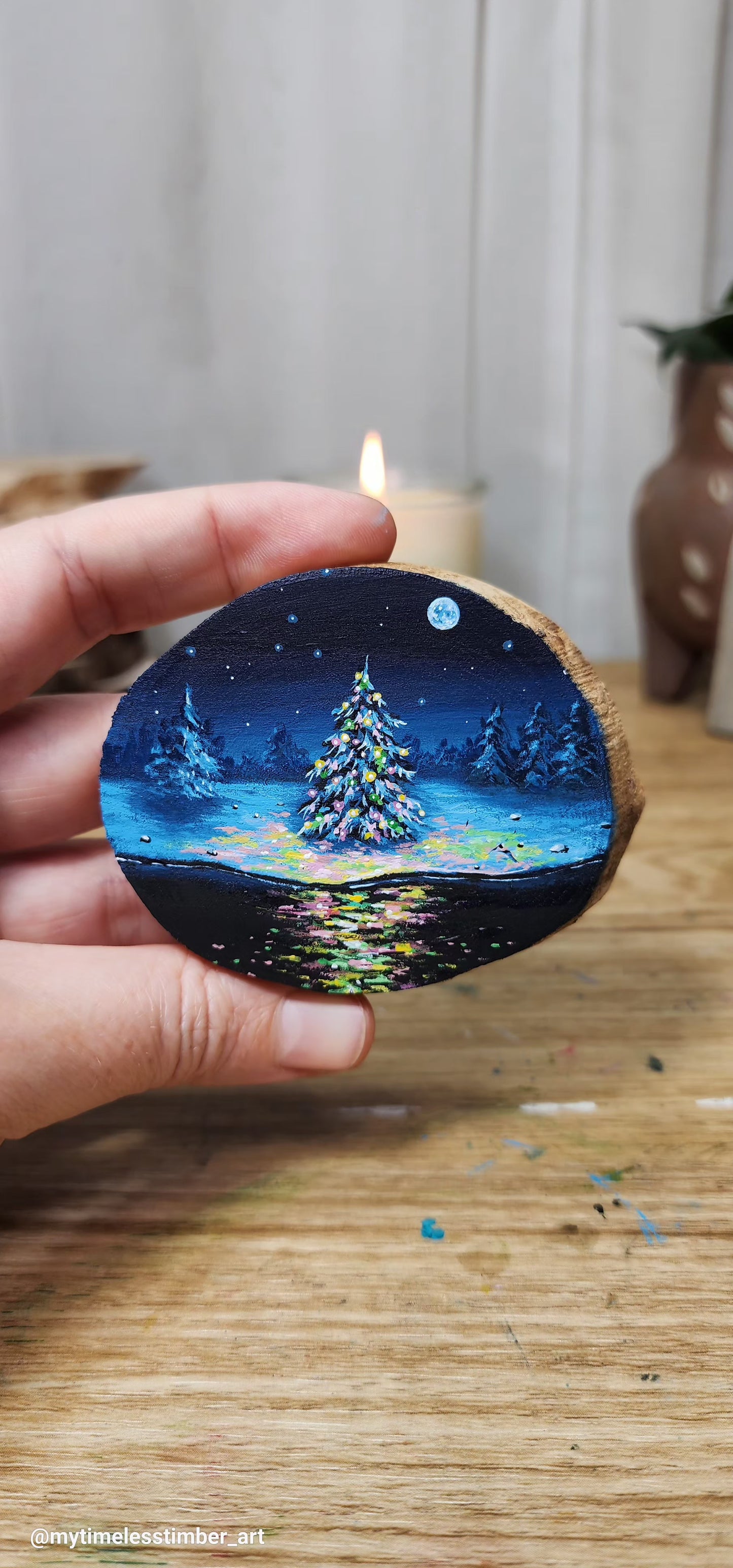 "Lights Glow Under the Full Moon"