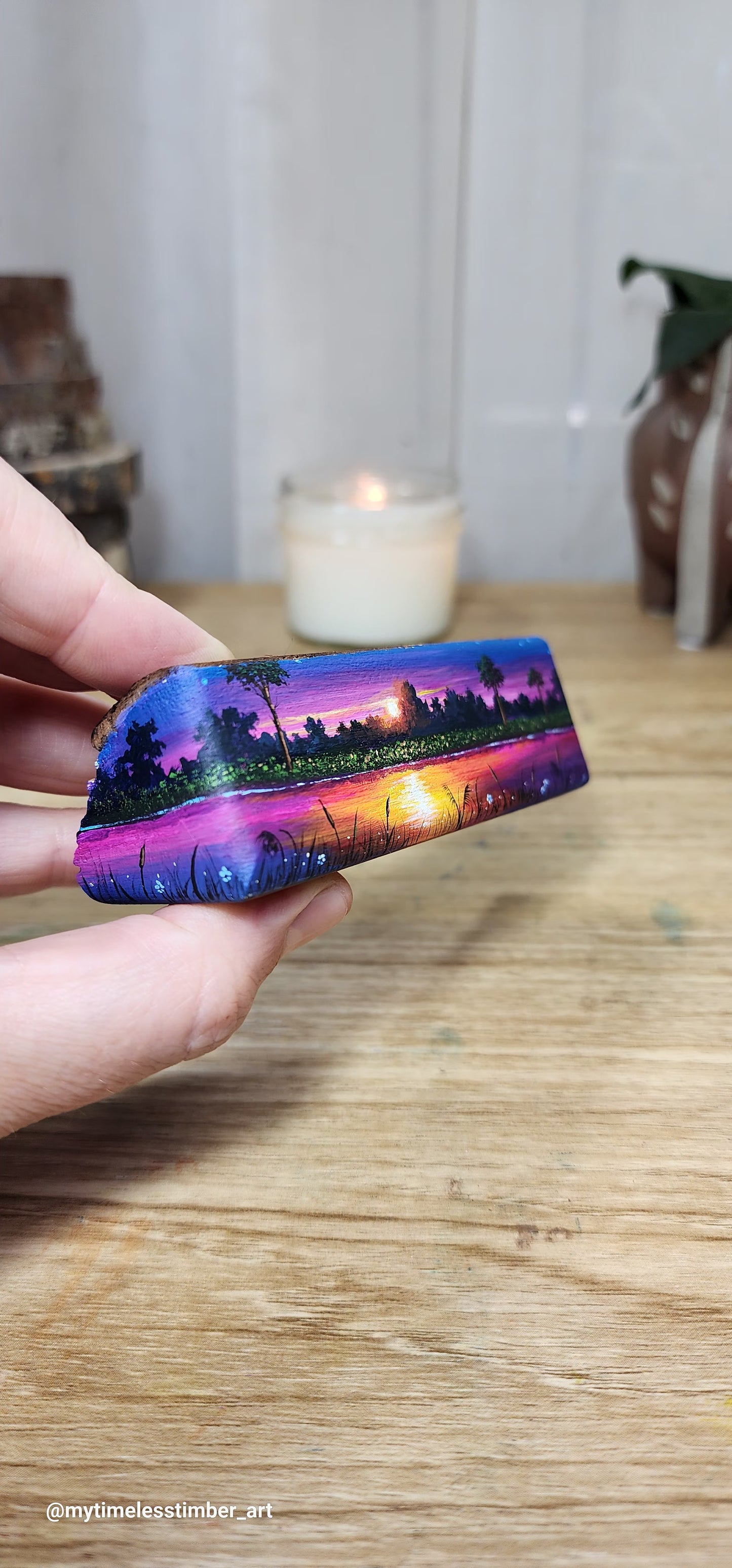 "Colorful Sunset Glow Over the Lake"