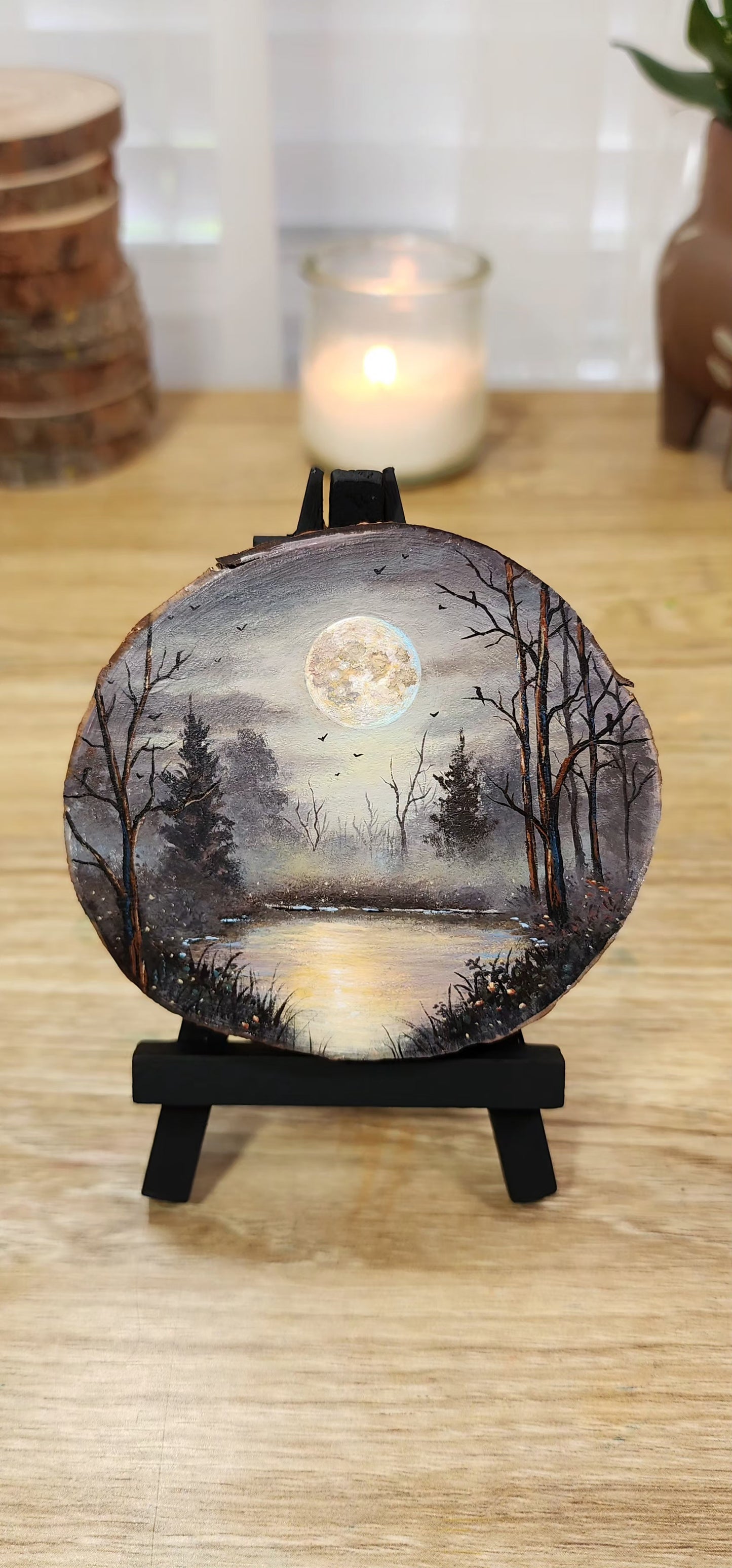 "Full Moon Glows Over the Eerie Lake"