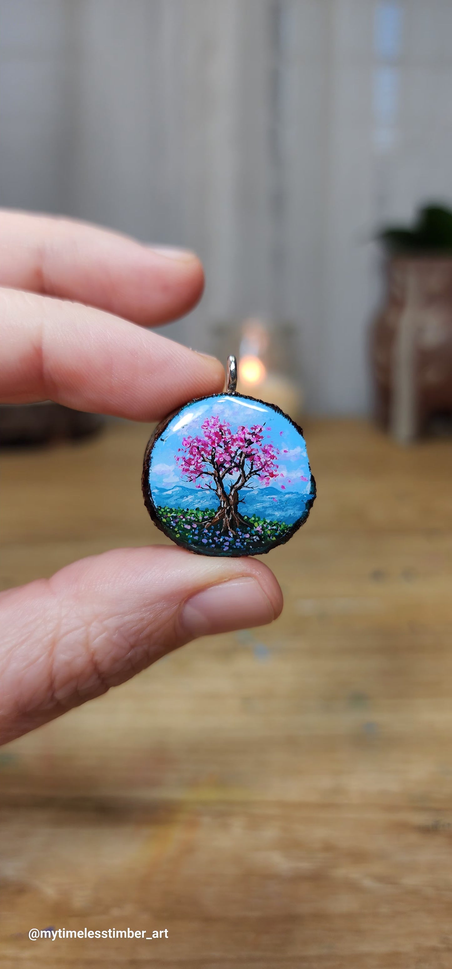 "Pink Tree on the Hill"