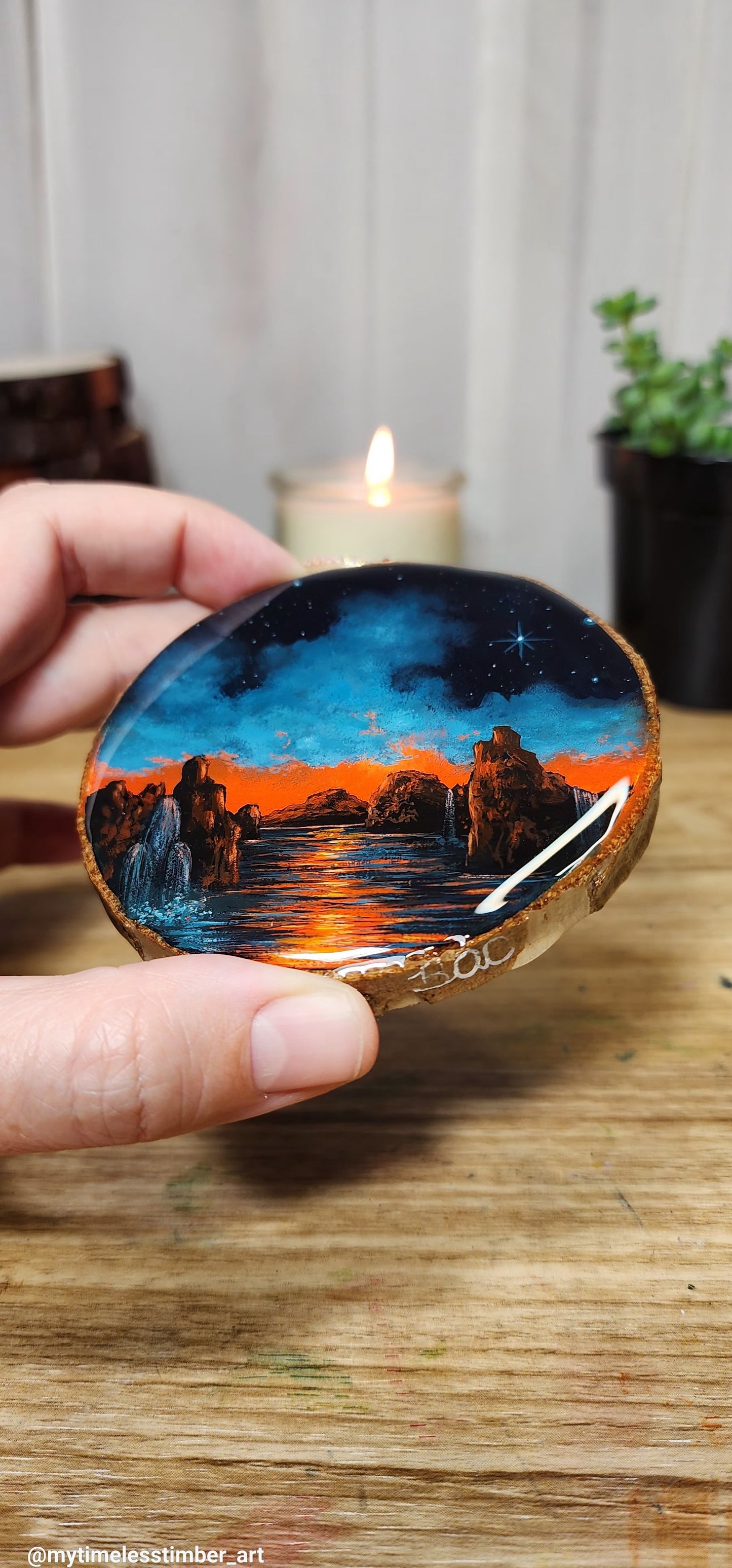 "Fiery Twilight Beneath the Stars"