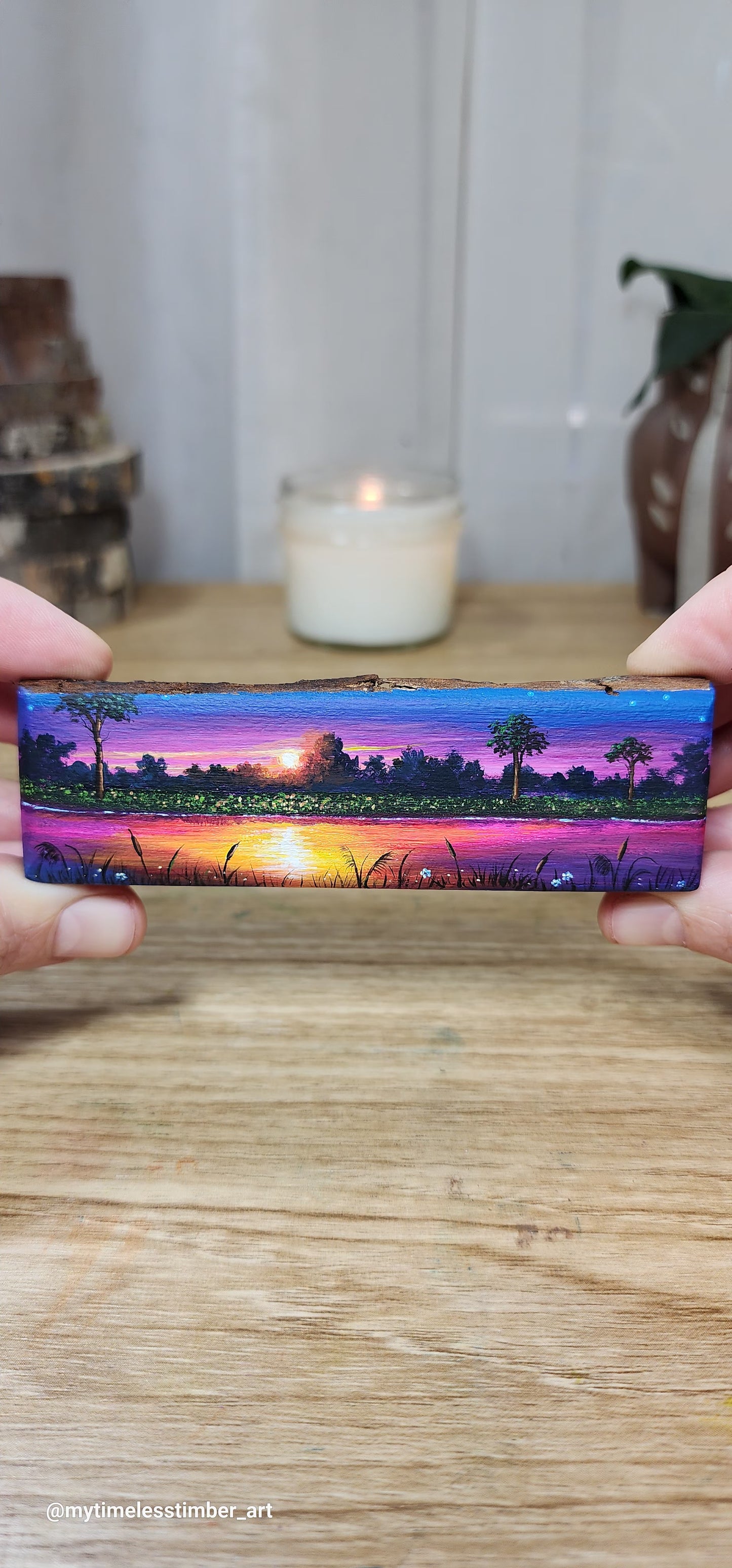 "Colorful Sunset Glow Over the Lake"