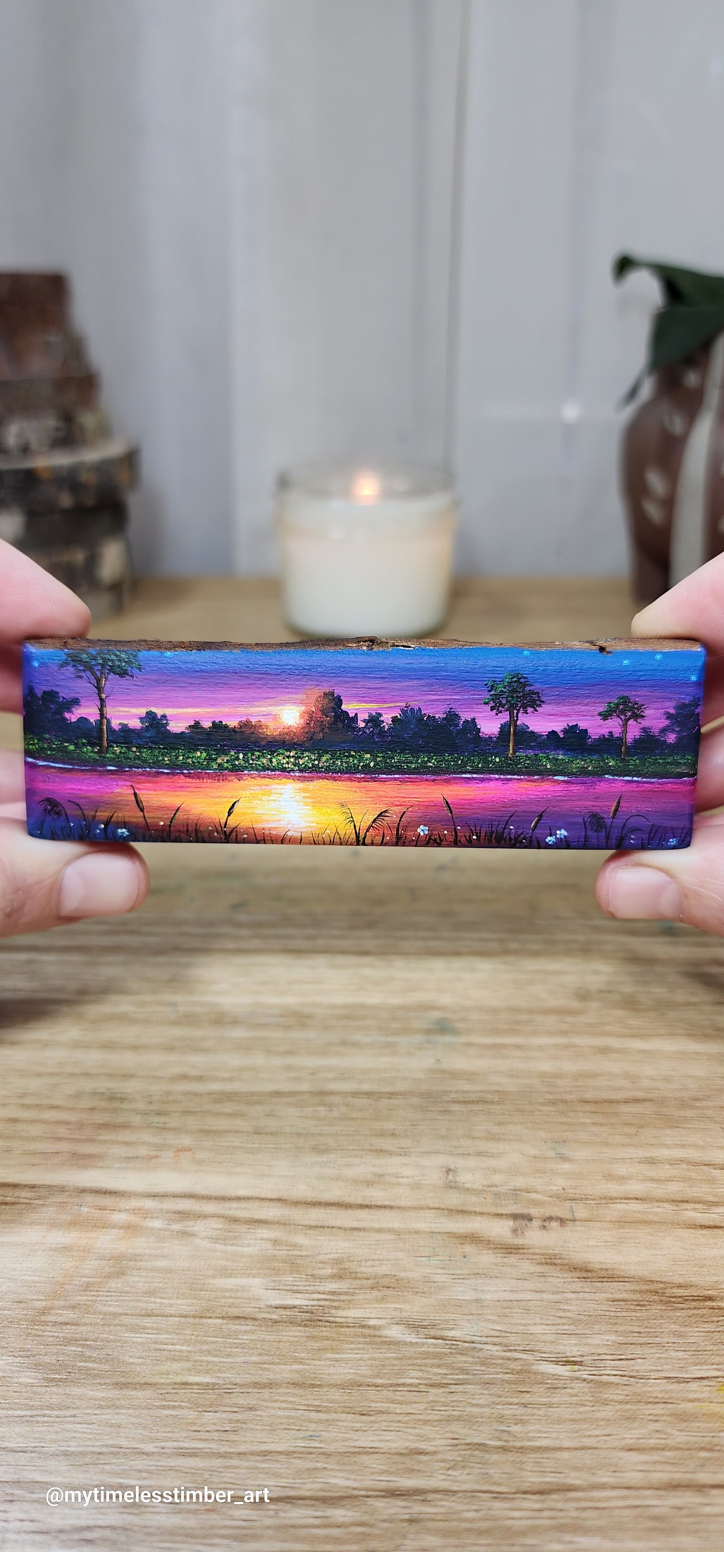 "Colorful Sunset Glow Over the Lake"