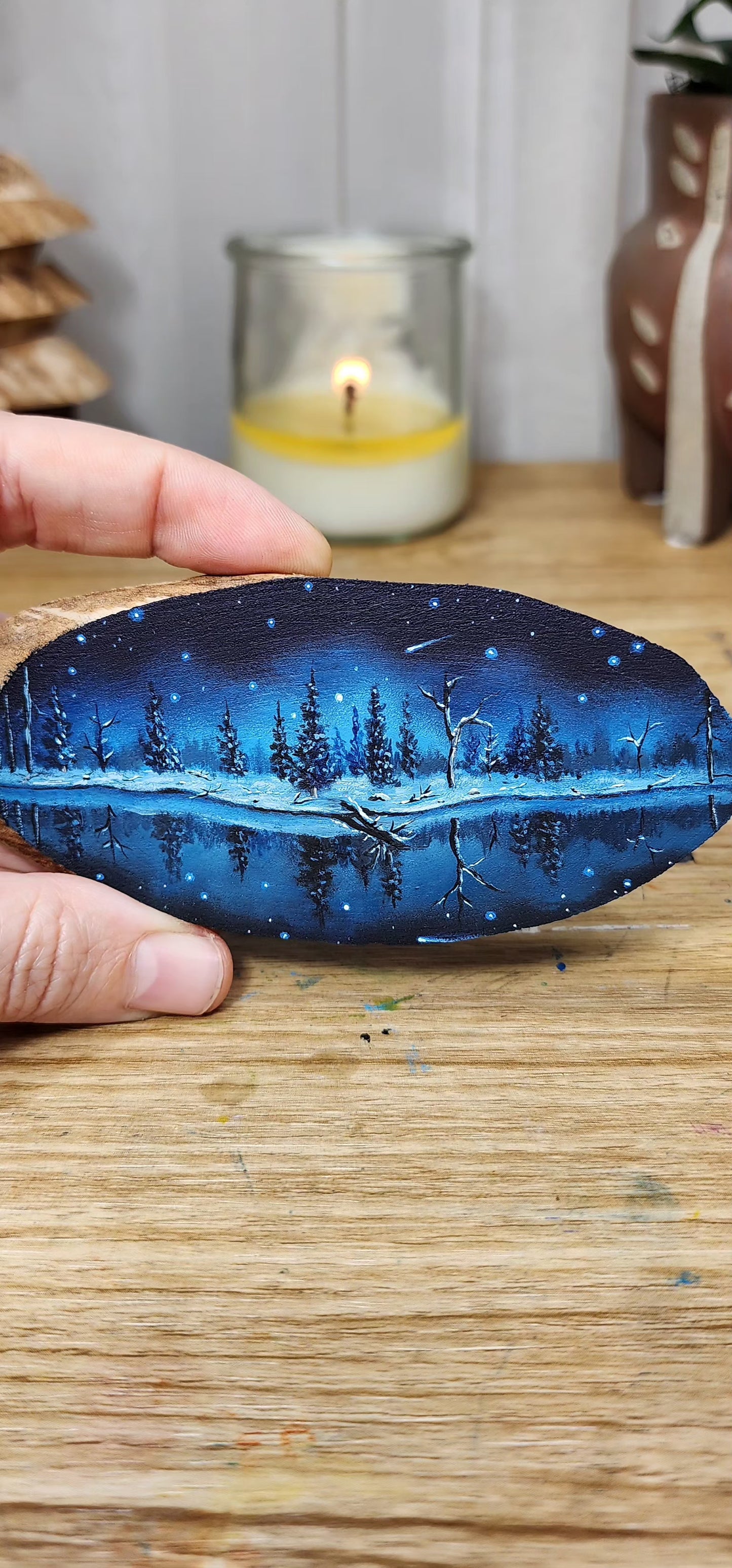 "Stars Over Snow Covered Trees"