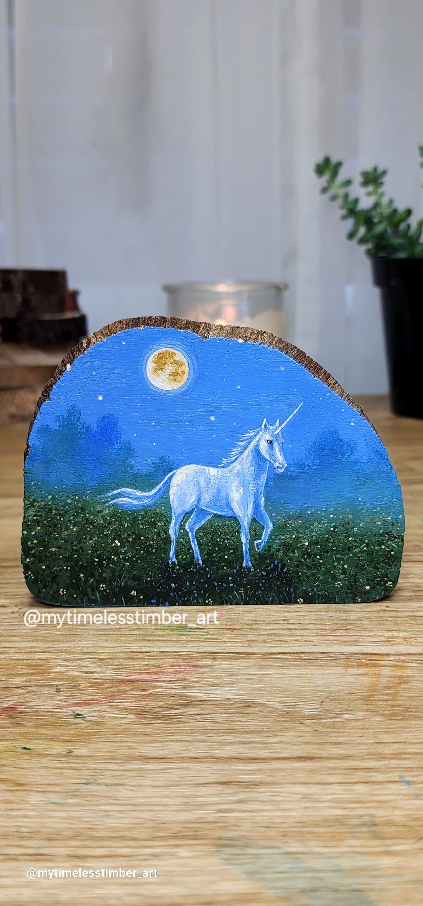 "Unicorn Runs Under the Full Moon"