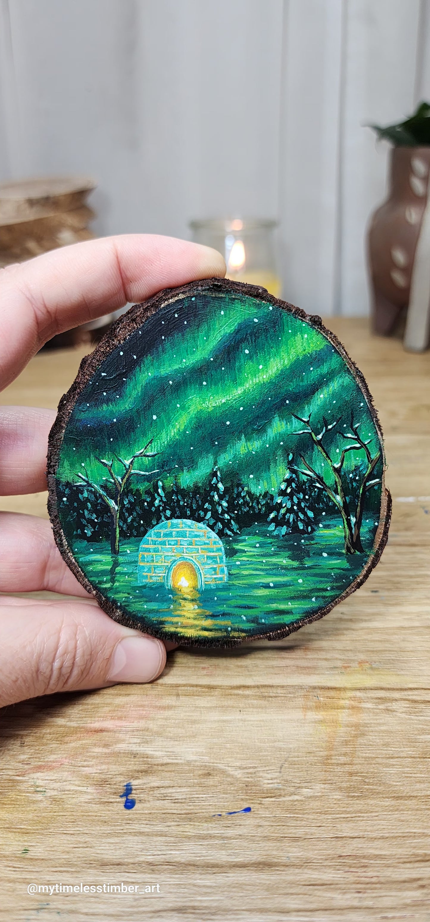 "Igloo Glows Under Dancing Lights"