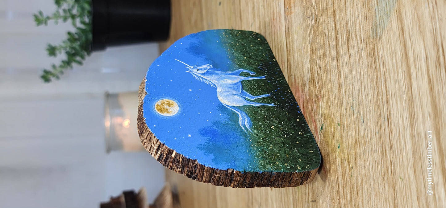 "Unicorn Runs Under the Full Moon"