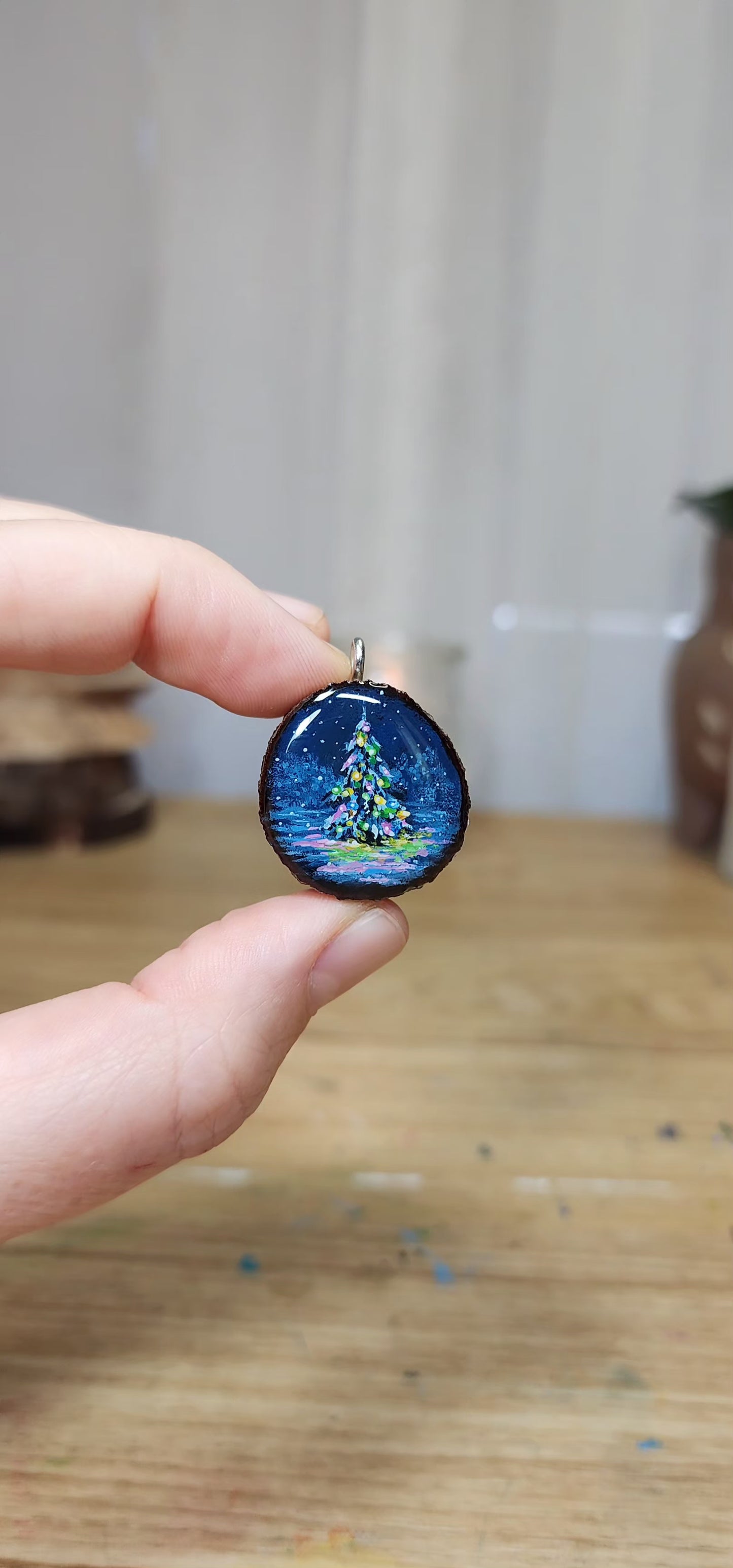 "Christmas Trees Glows in the Snow"