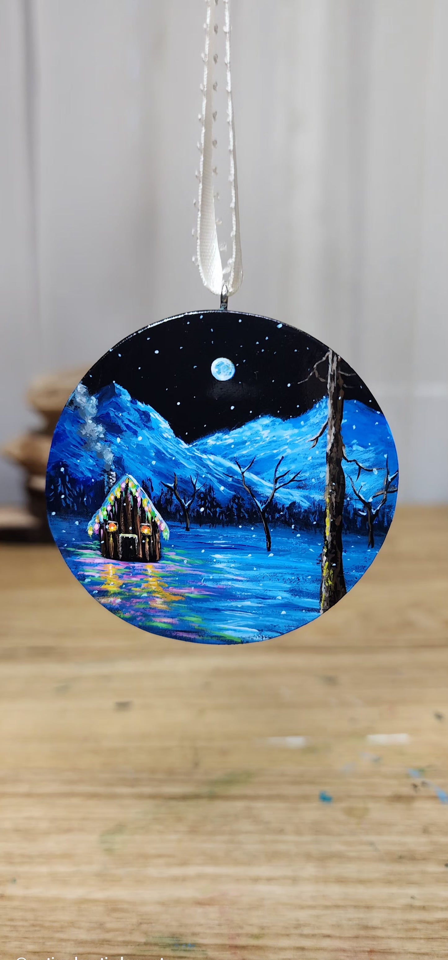 "Christmas Lights Glow in the Snow"