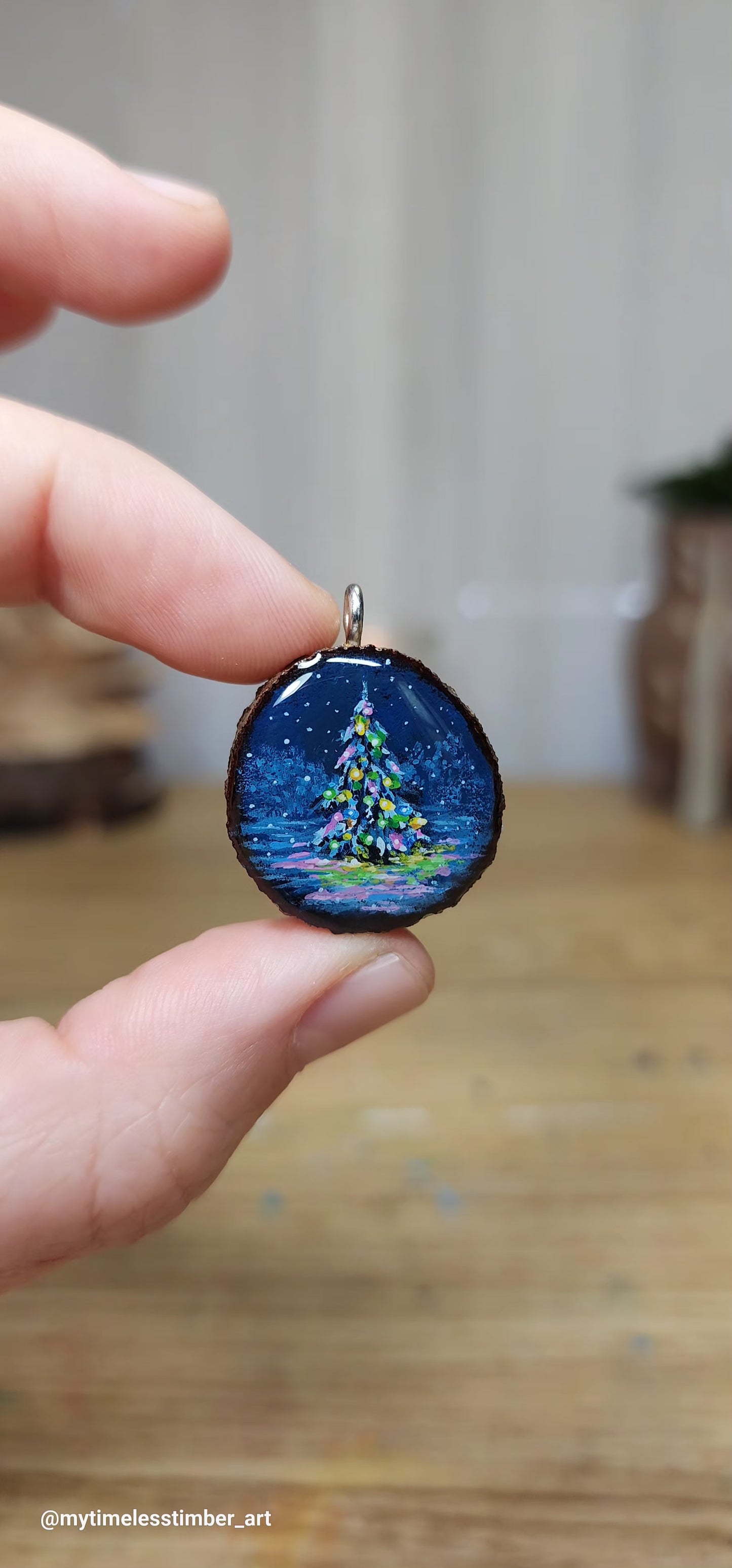 "Christmas Trees Glows in the Snow"