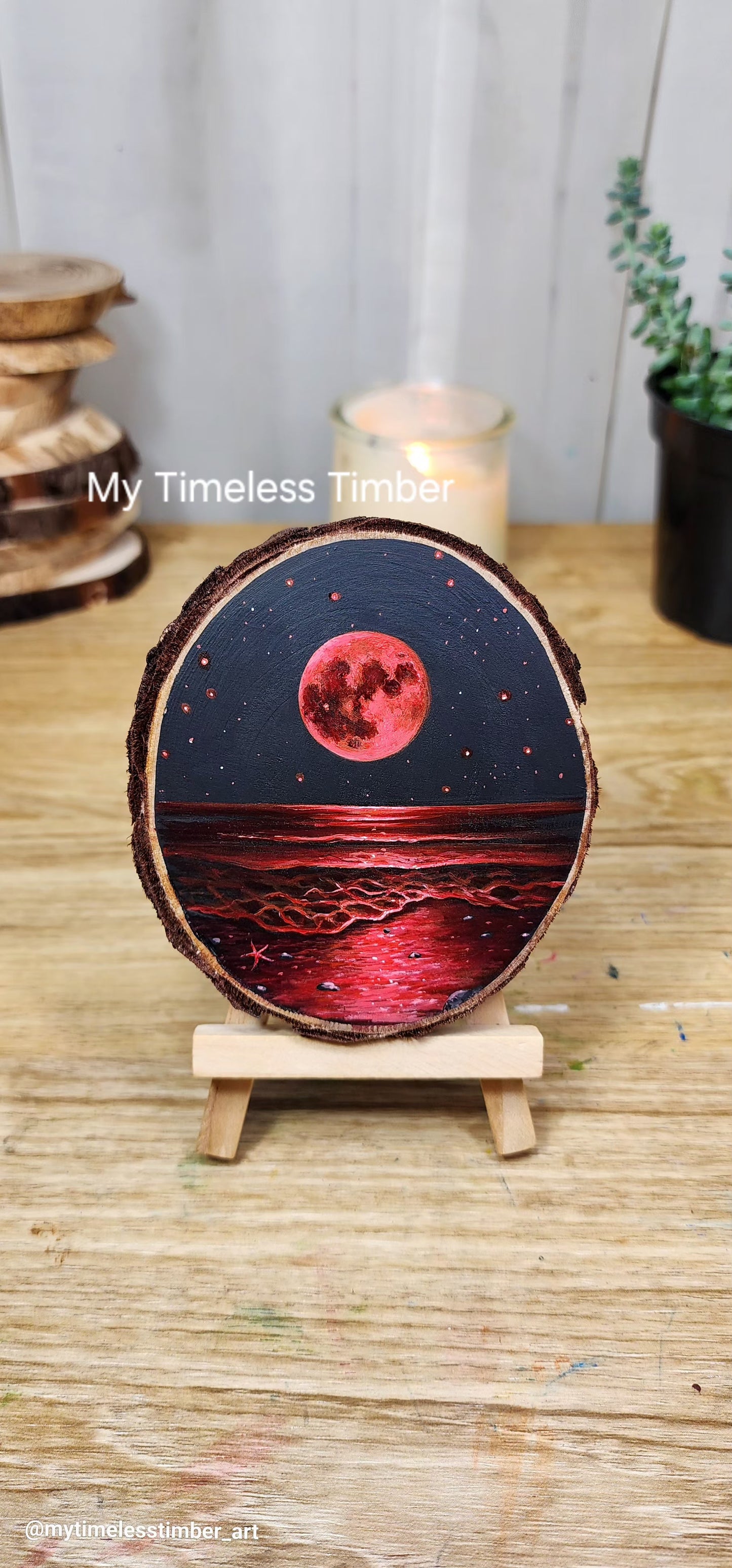 "Blood Moon Glows Over the Tides"