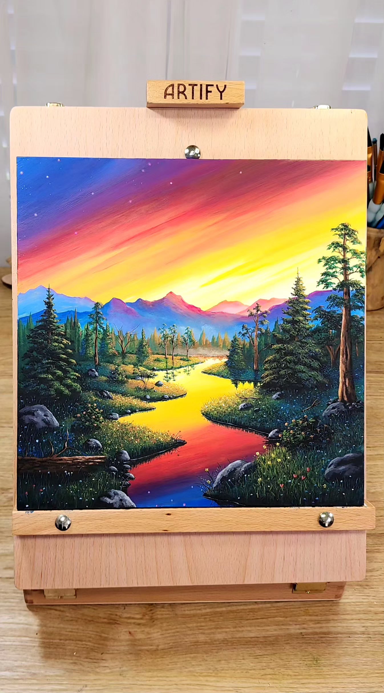 "Colorful Glow Over the Mountains"