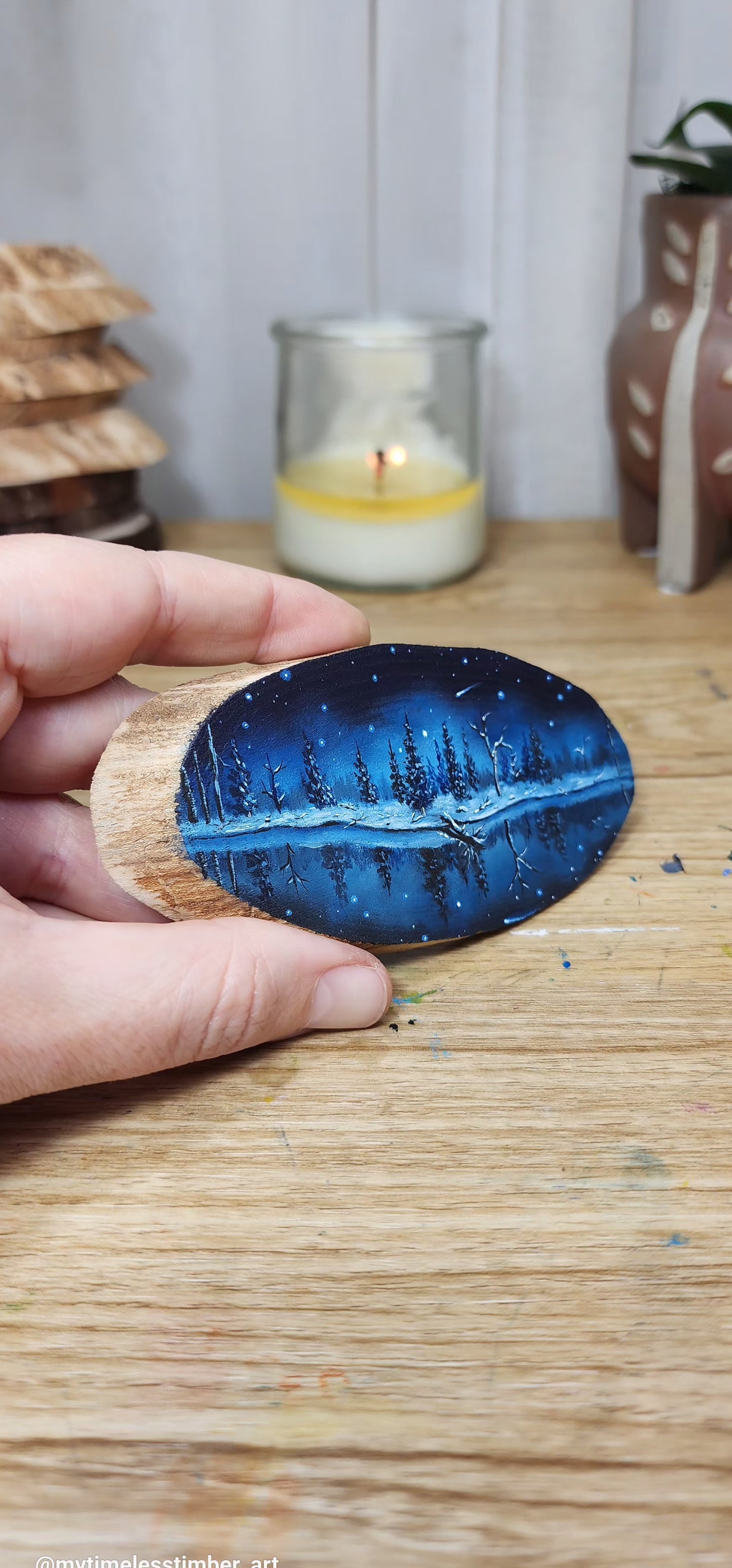 "Stars Over Snow Covered Trees"