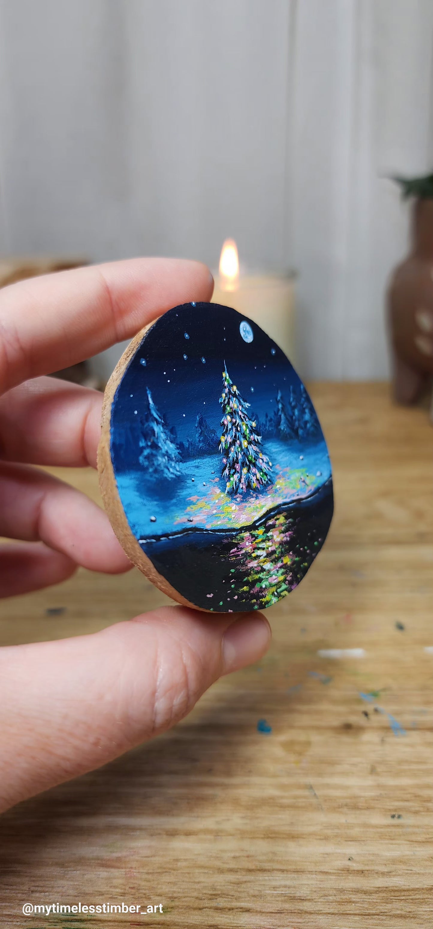 "Lights Glow Under the Full Moon"