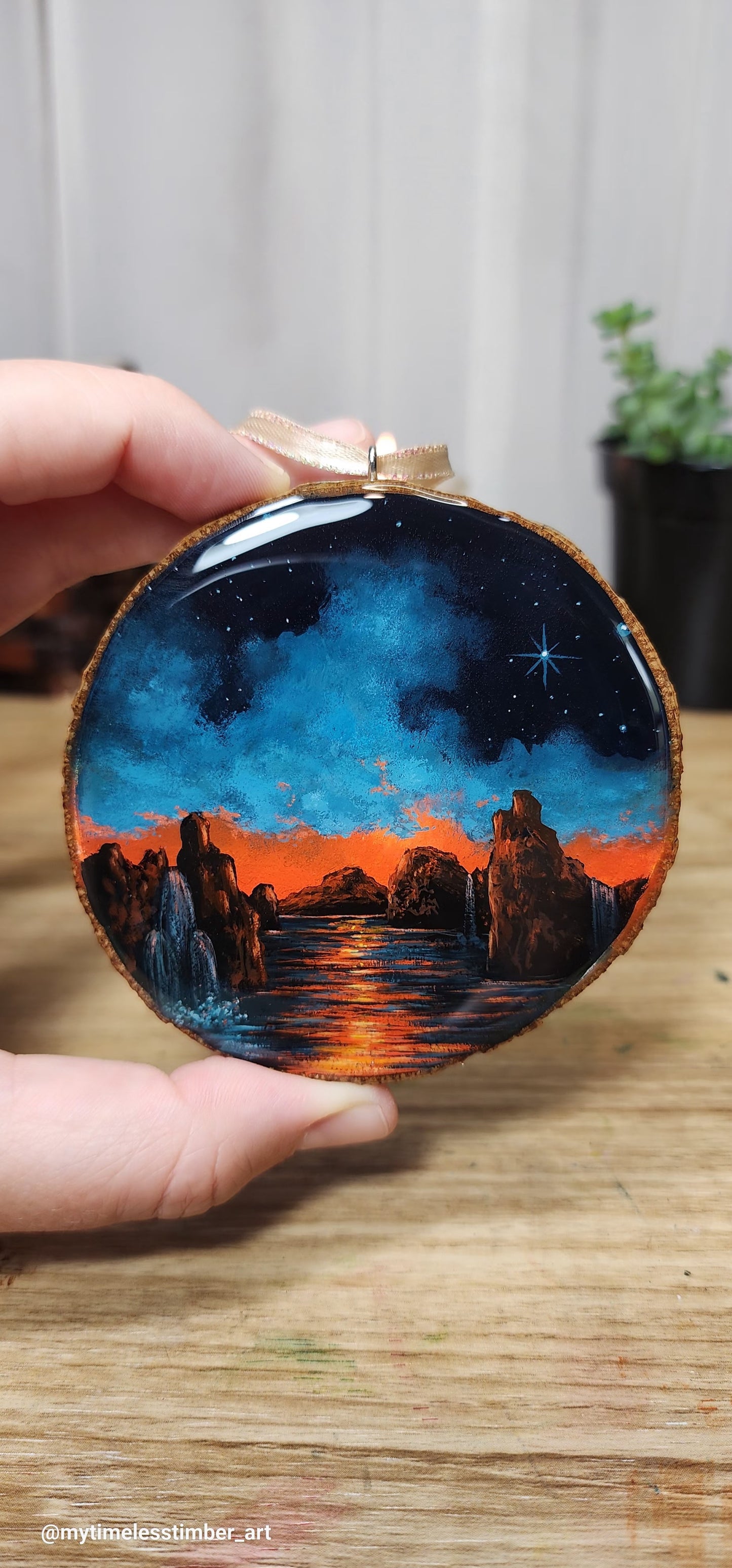 "Fiery Twilight Beneath the Stars"