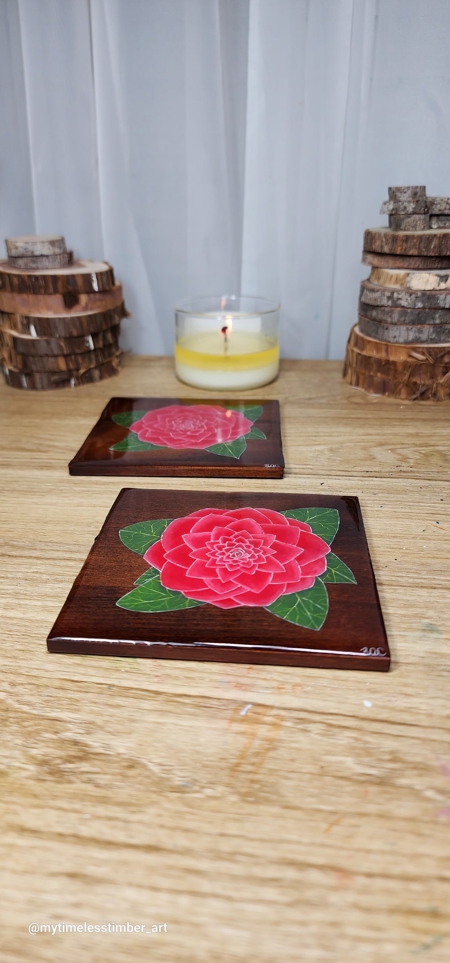 Set of Two Wooden Coasters