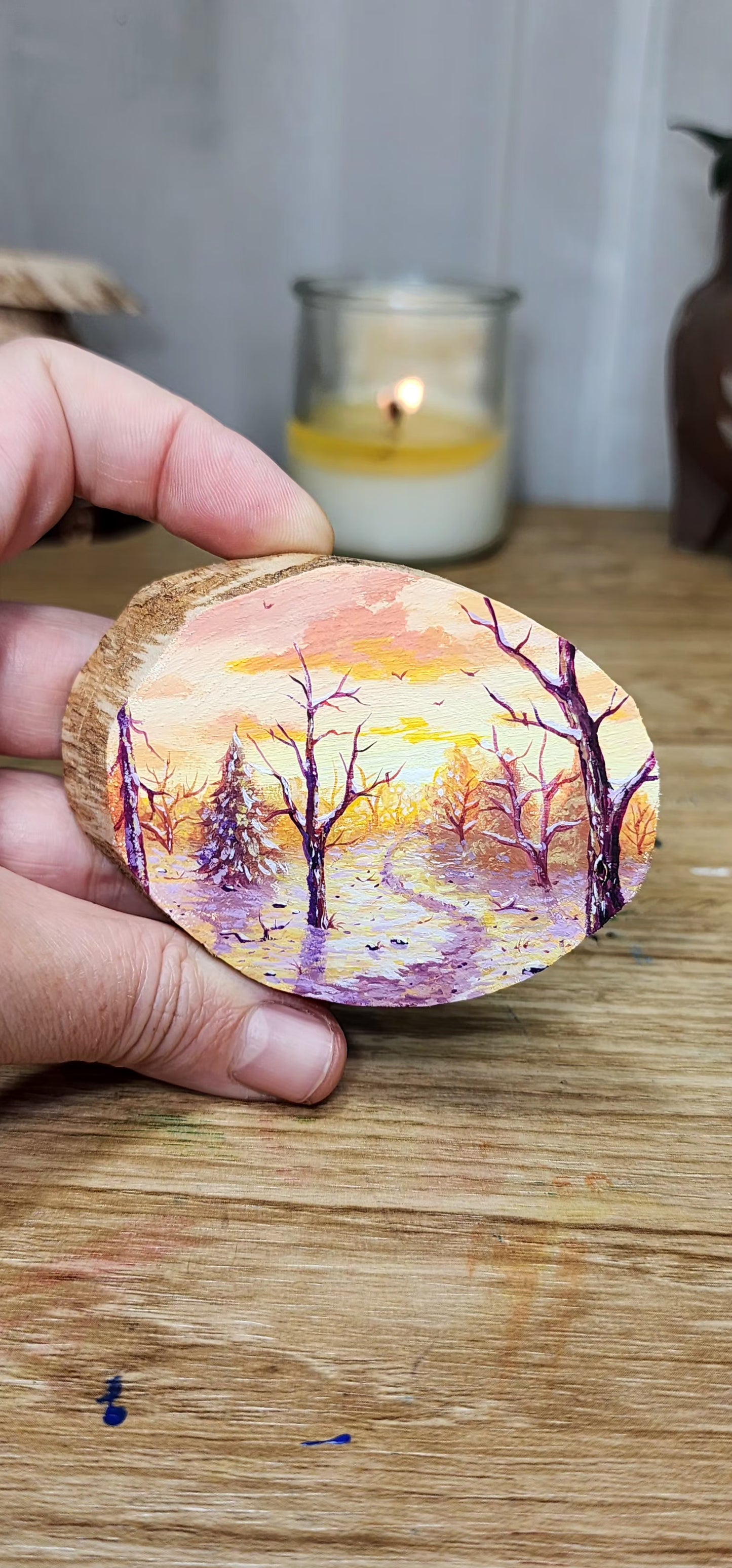 "Snowy Path at Dusk"