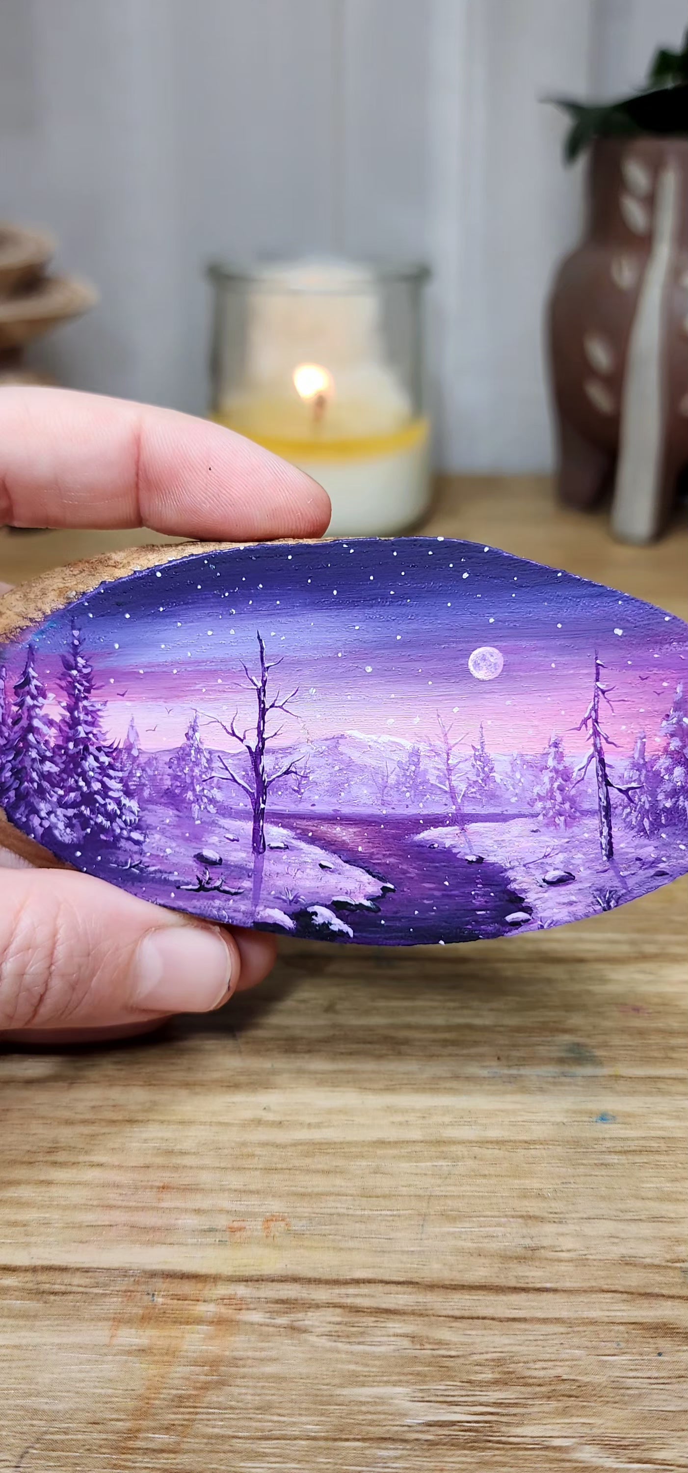 "Snow Falls Under Purple Twilight"