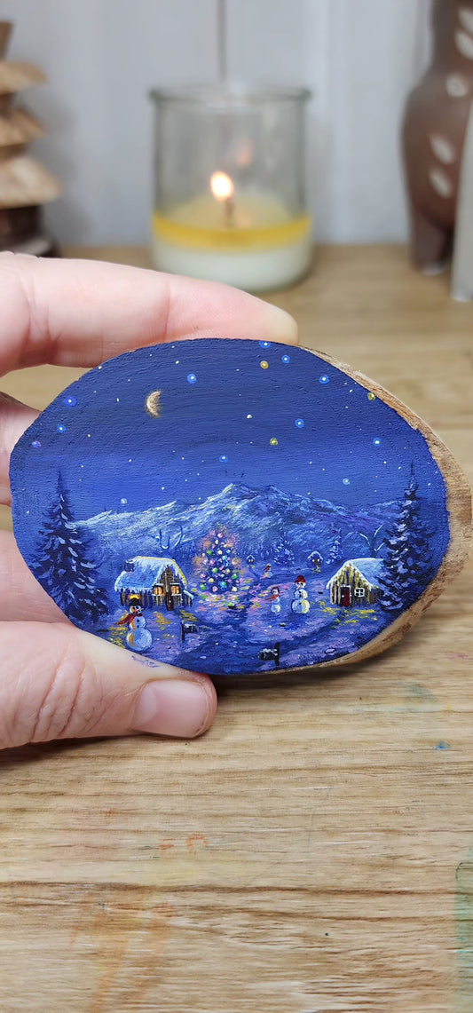 "Starry Night Over Christmas Lights"