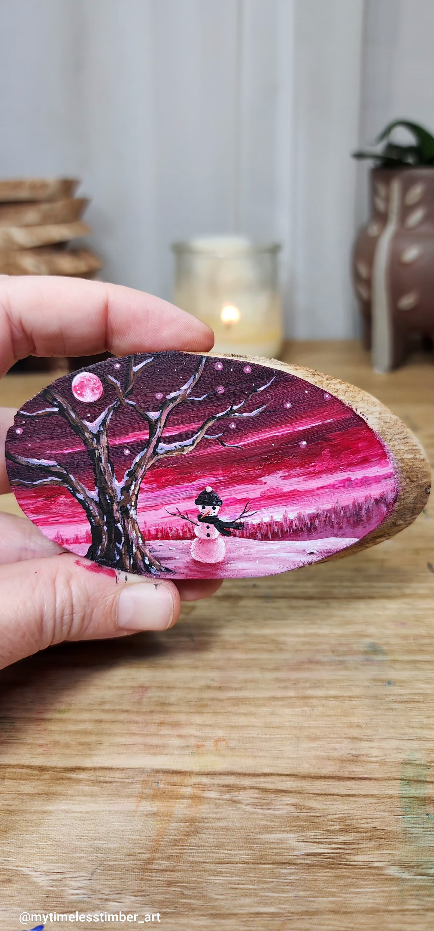 "Magenta Skies Over the Snowman"