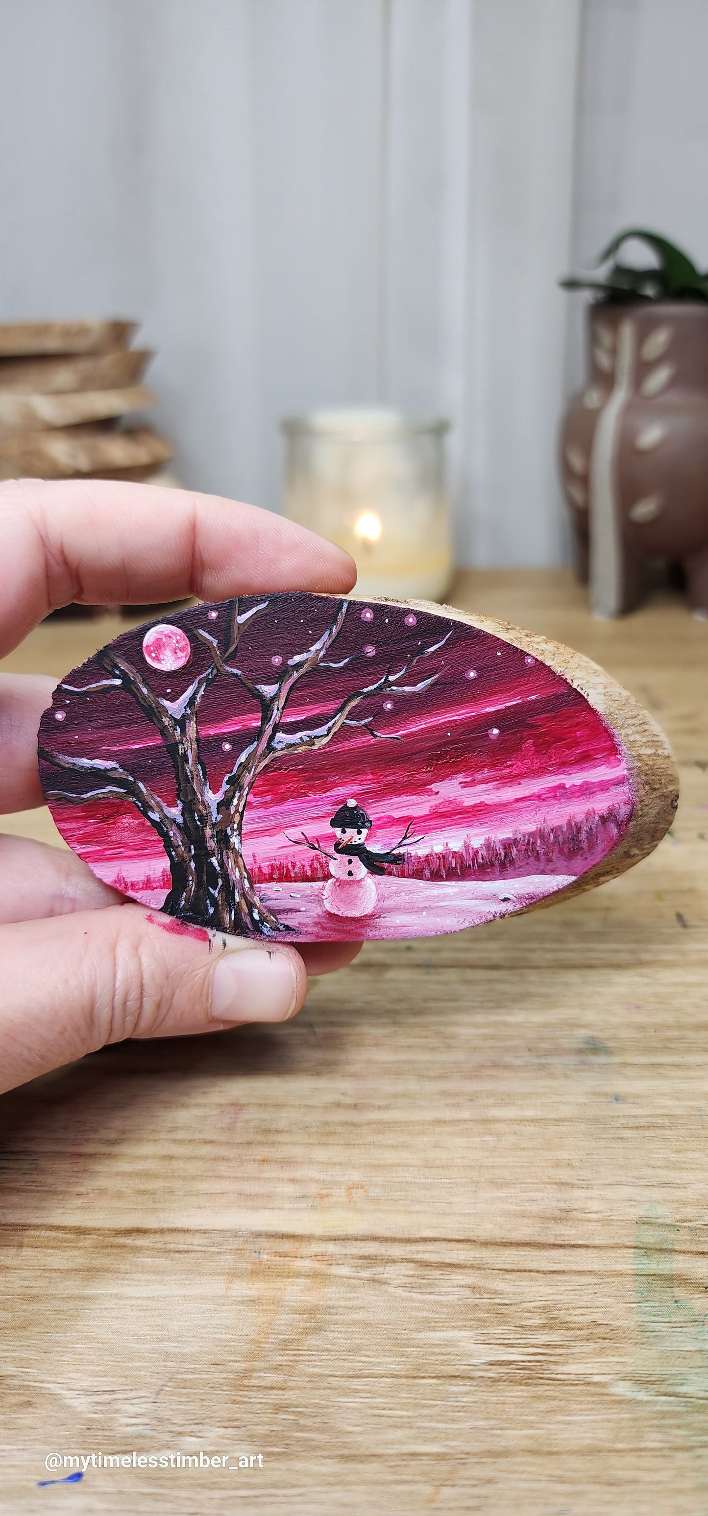 "Magenta Skies Over the Snowman"