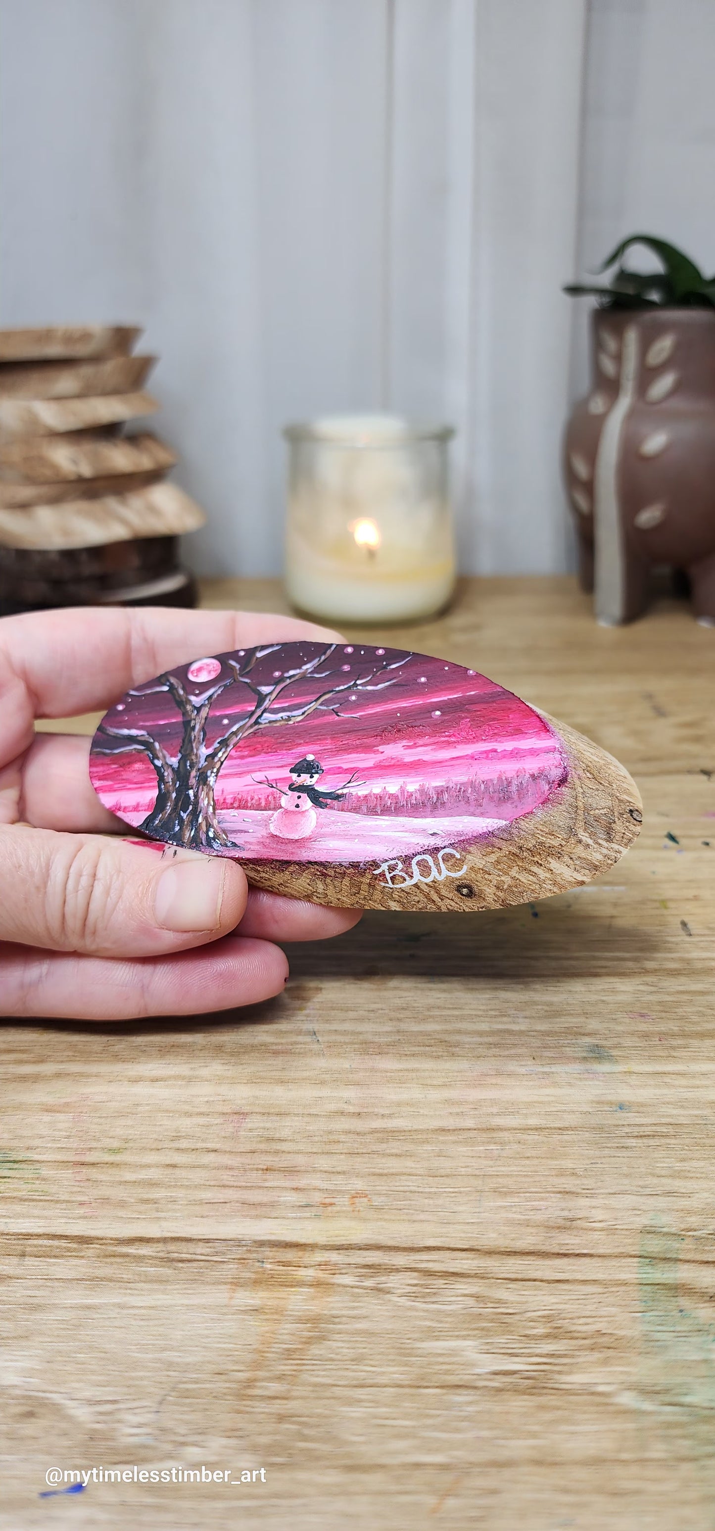 "Magenta Skies Over the Snowman"