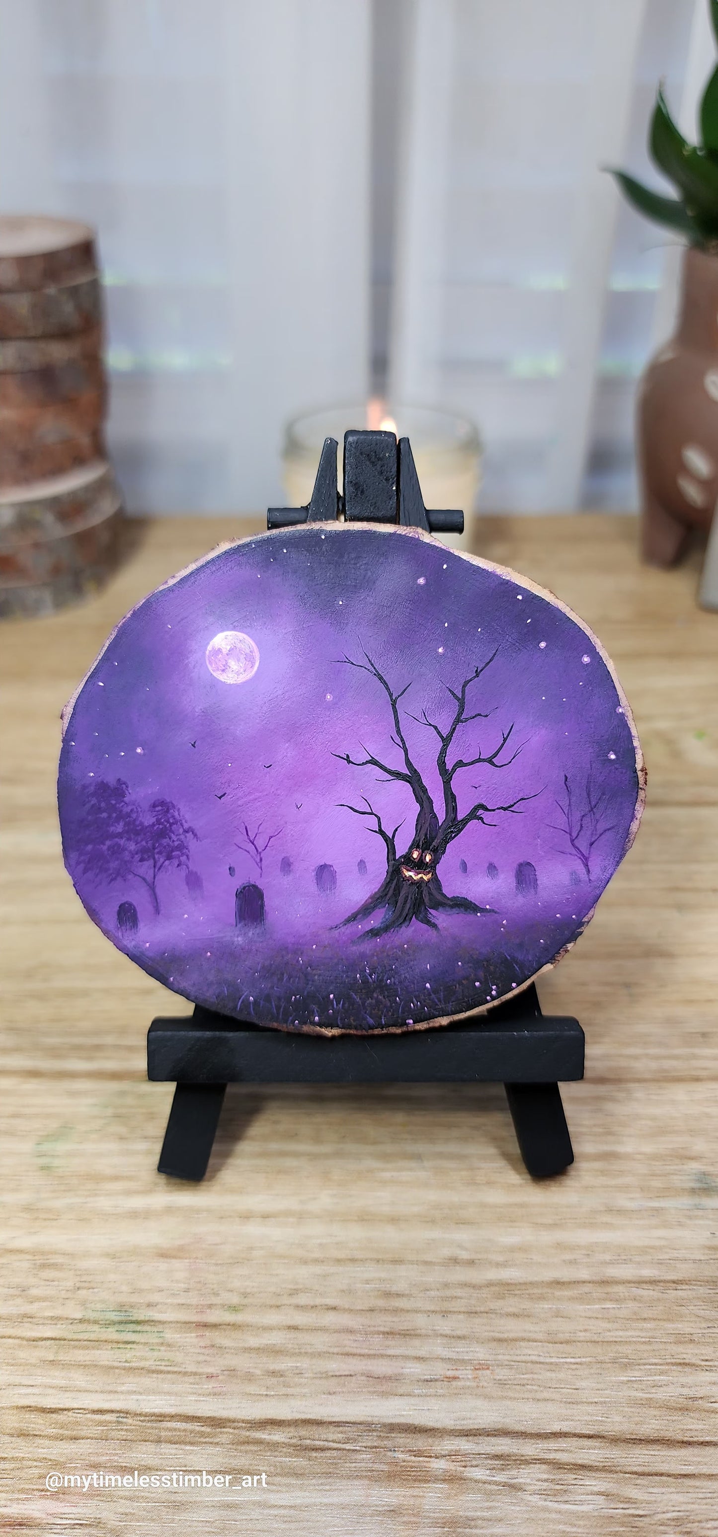 "Tree Glows in the Purple Mist"