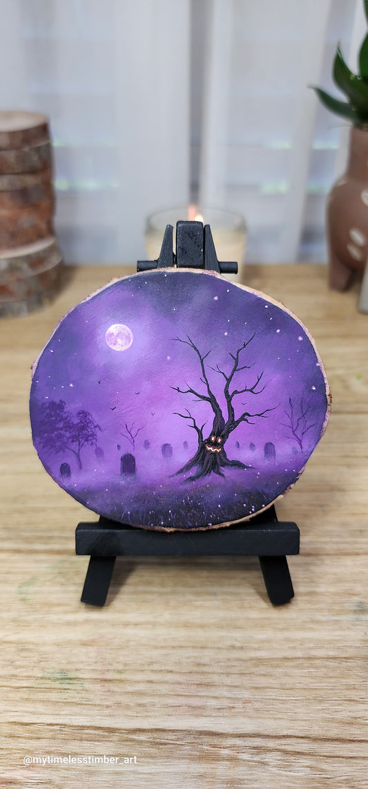 "Tree Glows in the Purple Mist"