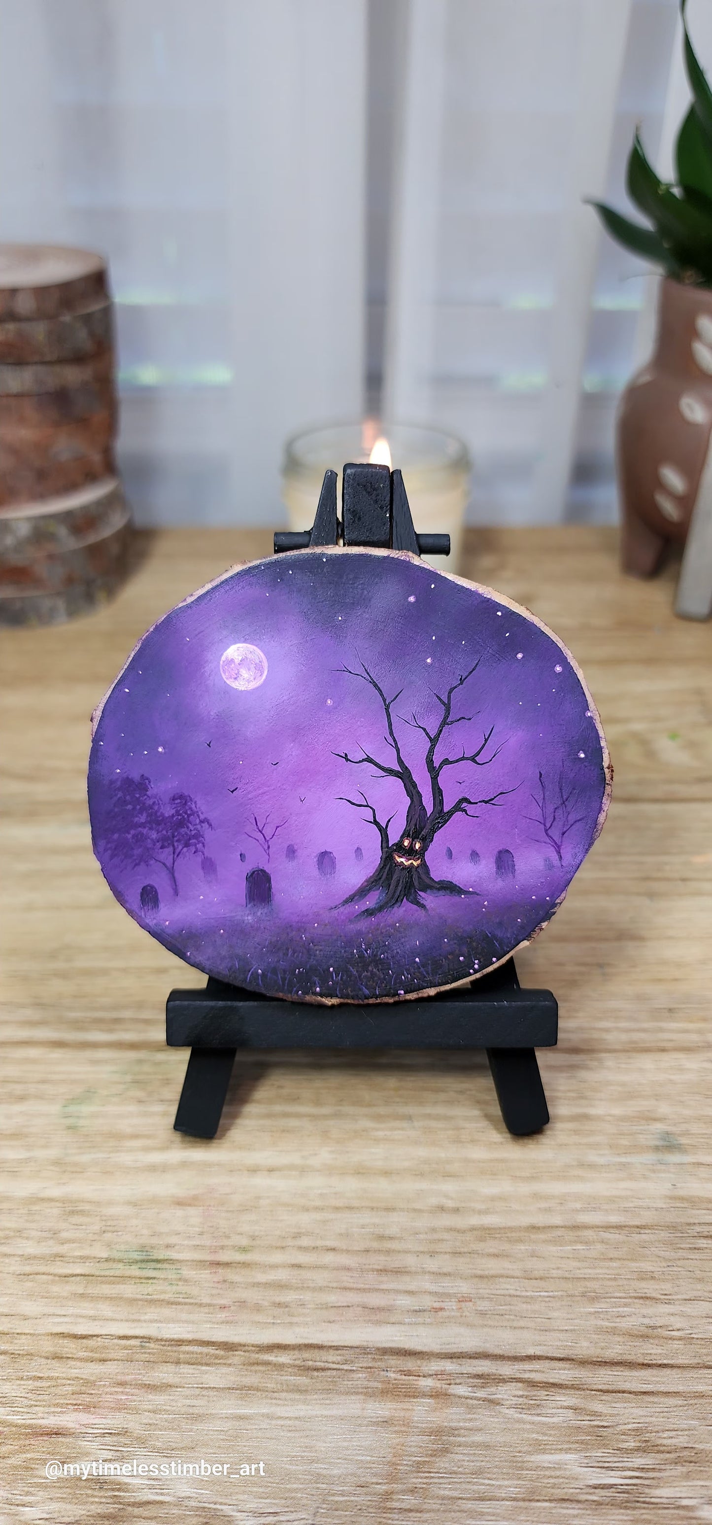 "Tree Glows in the Purple Mist"