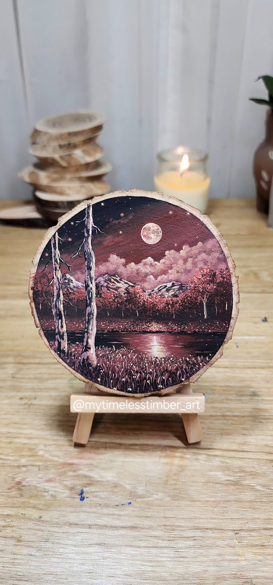 "Full Moon Over Crimson Trees"