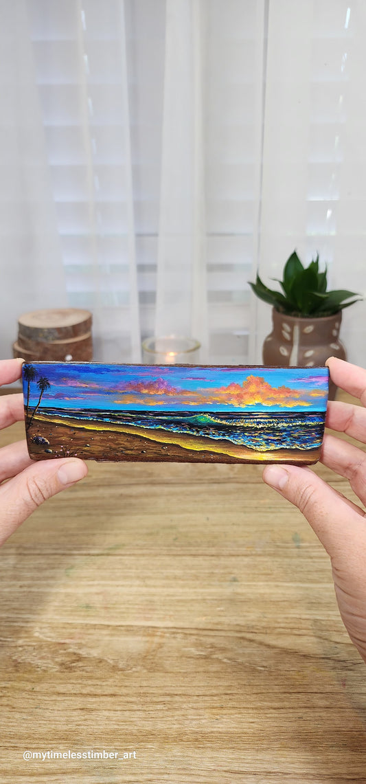 "Clouds Glow Over the Waves"