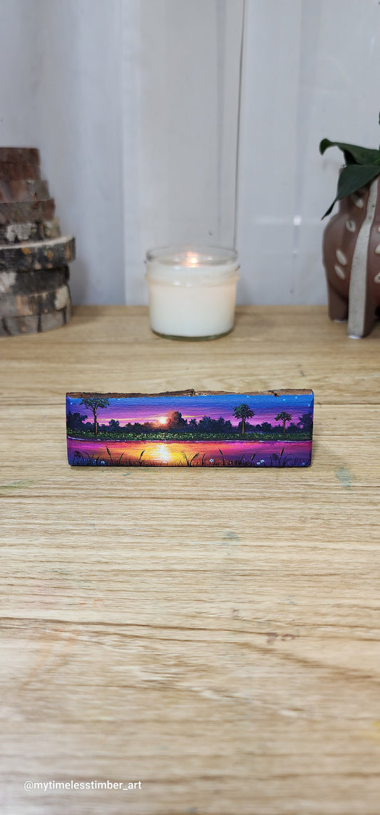 "Colorful Sunset Glow Over the Lake"