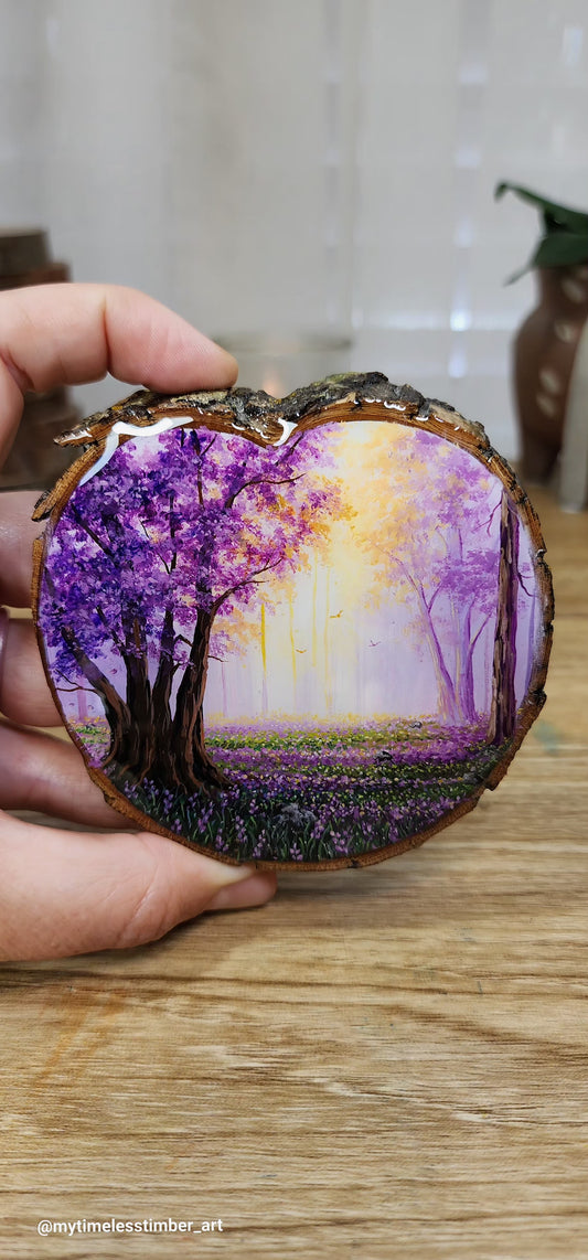 "Warm Glow in the Purple Forest"