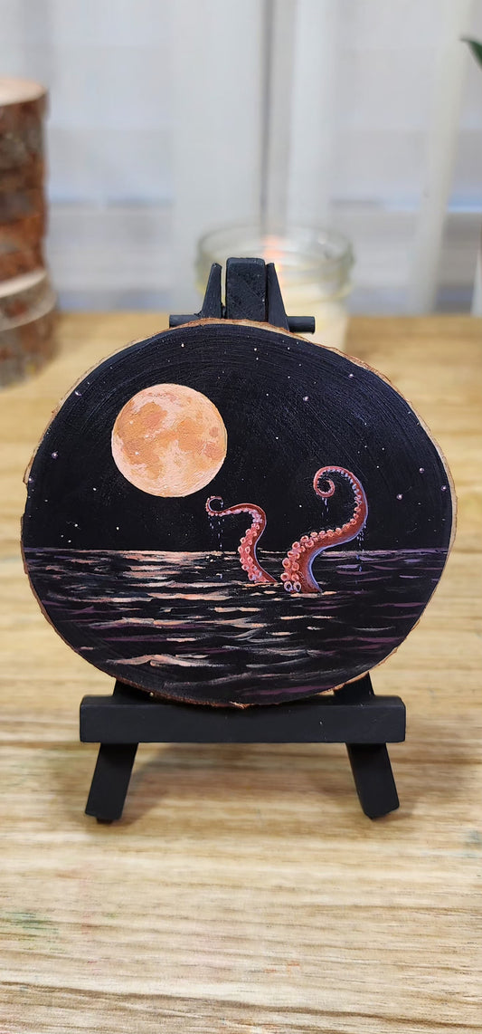 "Kraken Emerges Under the Full Moon"
