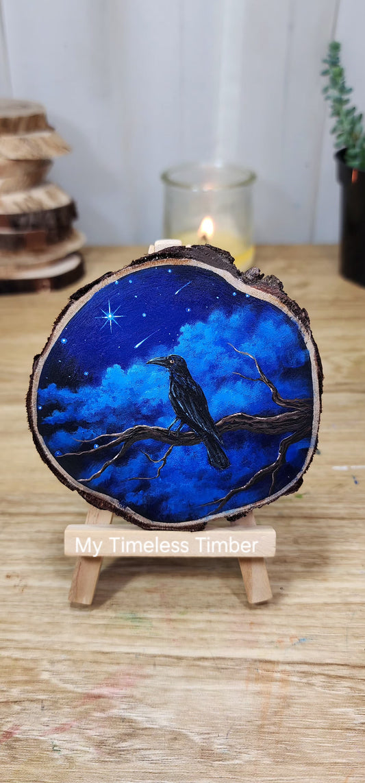 "The Raven Enjoys a Starry Night"