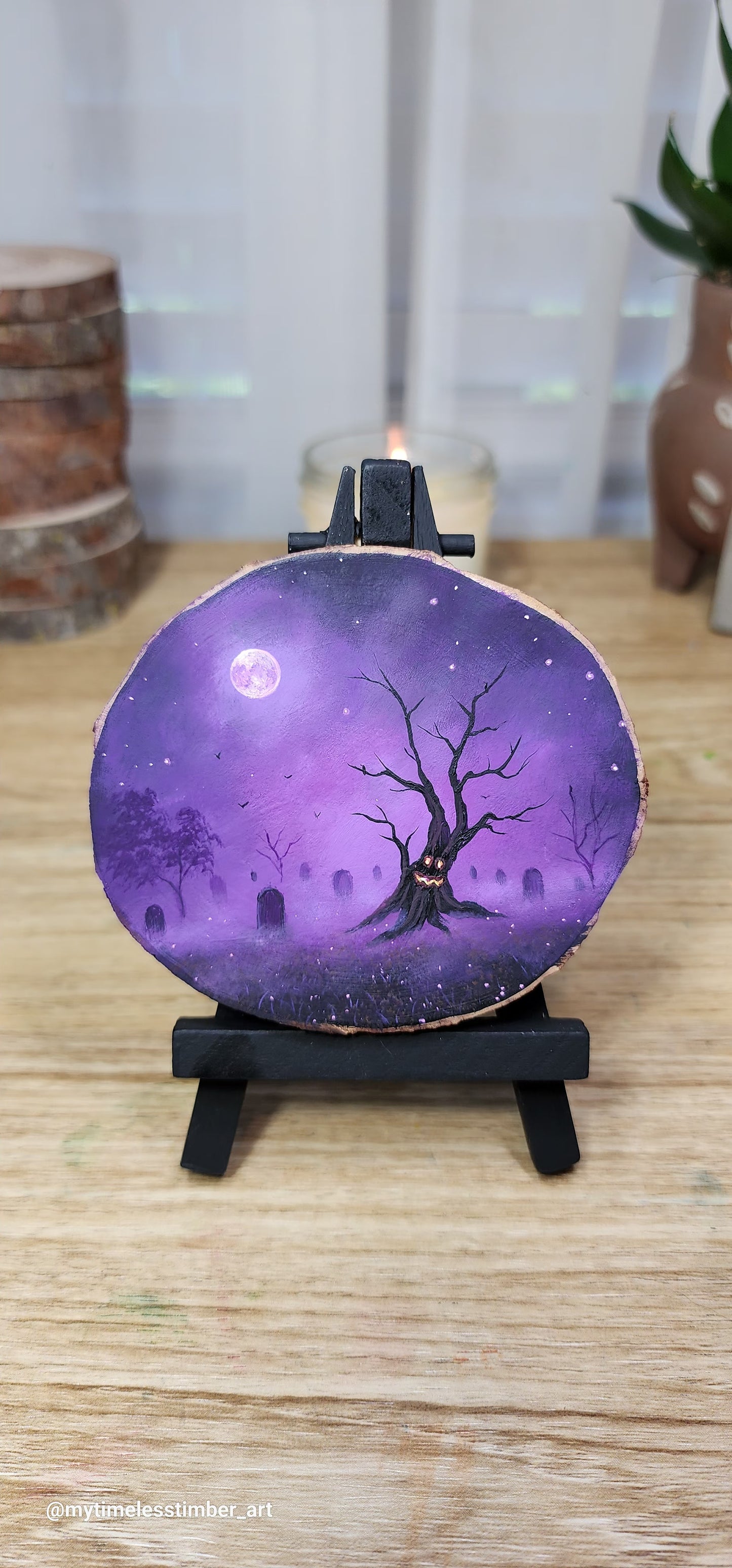 "Tree Glows in the Purple Mist"