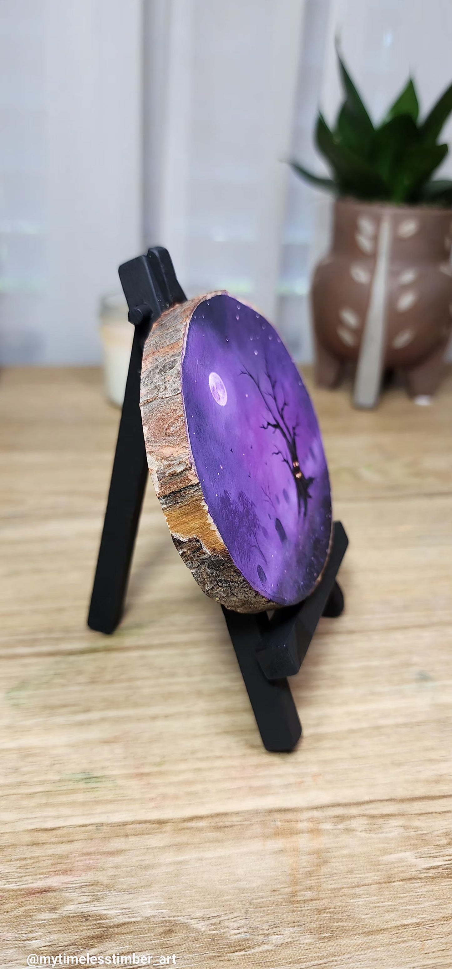 "Tree Glows in the Purple Mist"