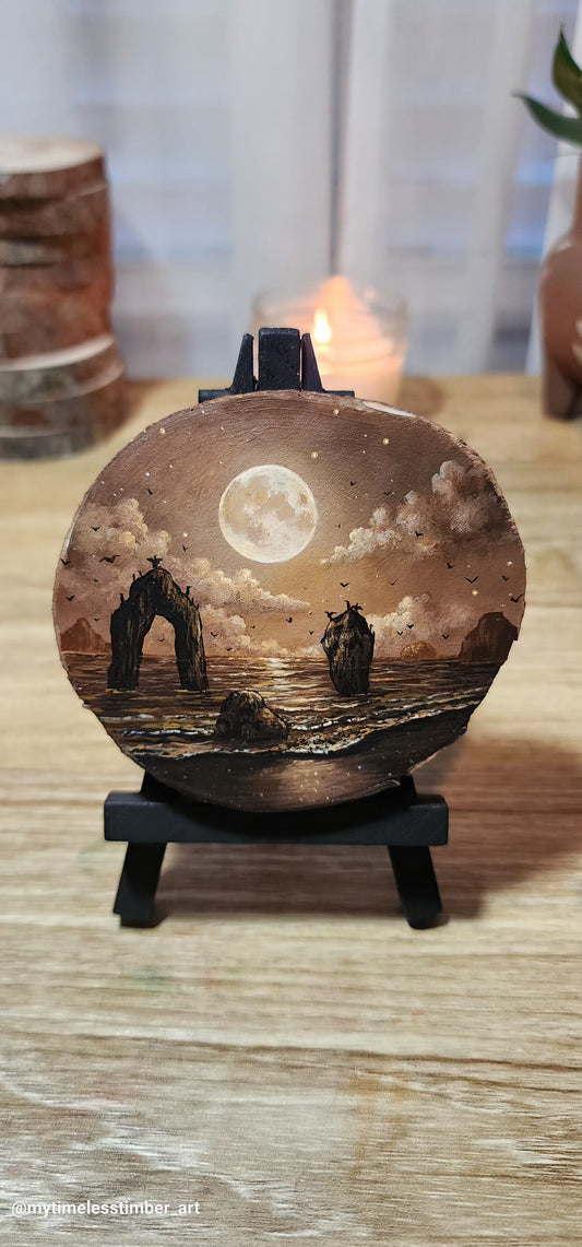 "Birds Gather Under the Full Moon"