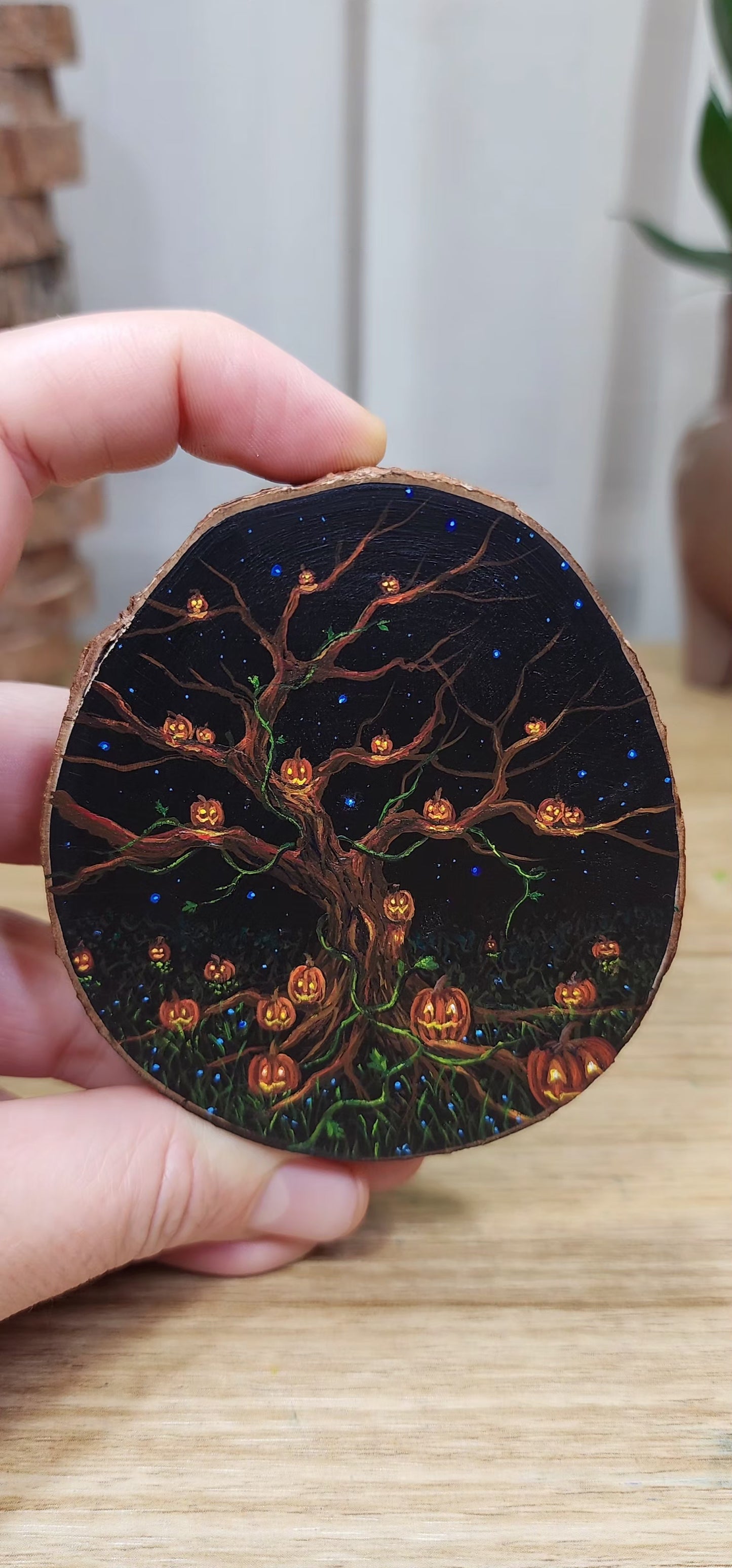"Jack-o-lanterns Around the Tree"