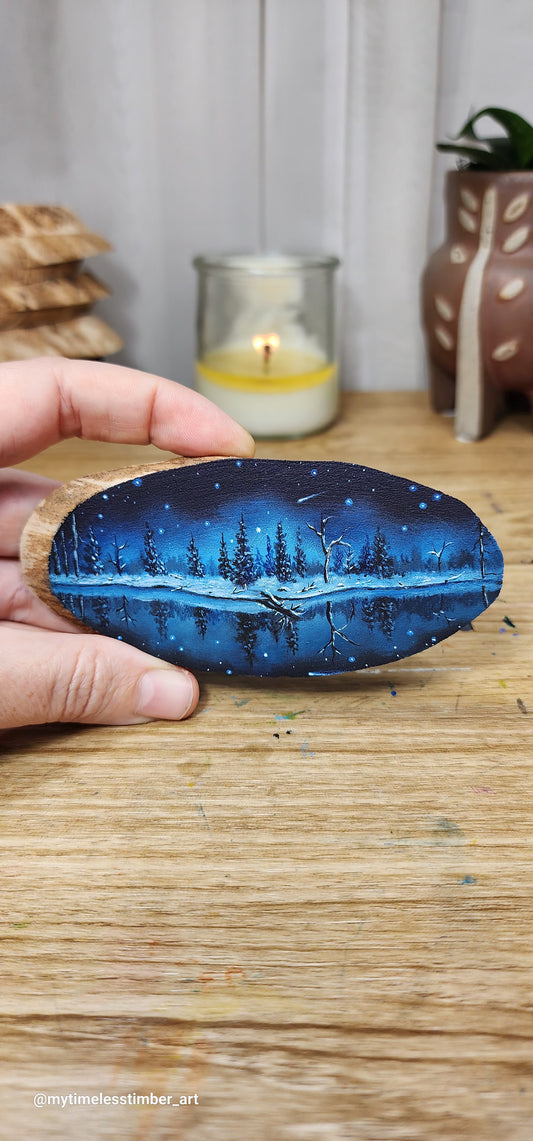"Stars Over Snow Covered Trees"
