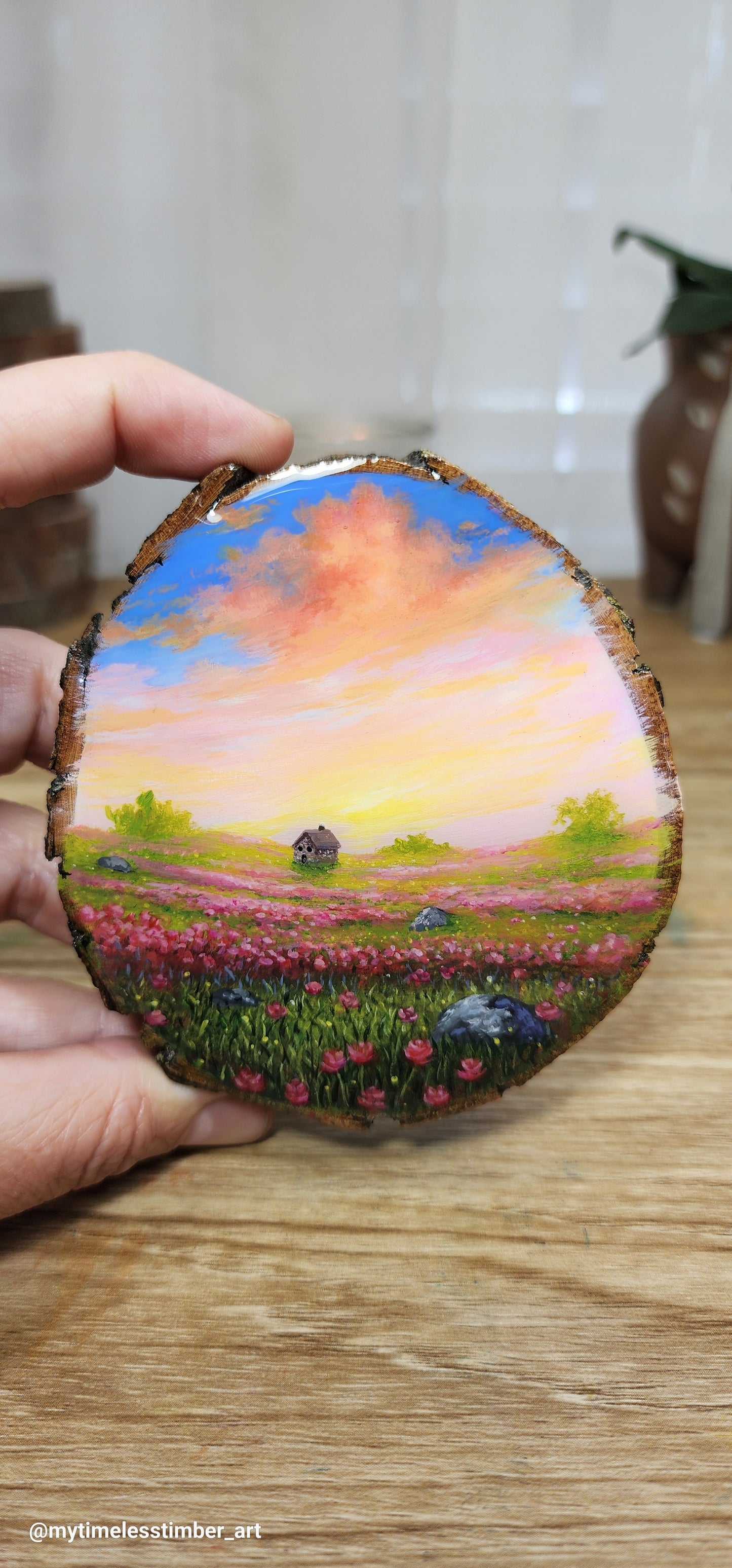 "Field of Pink Flowers"